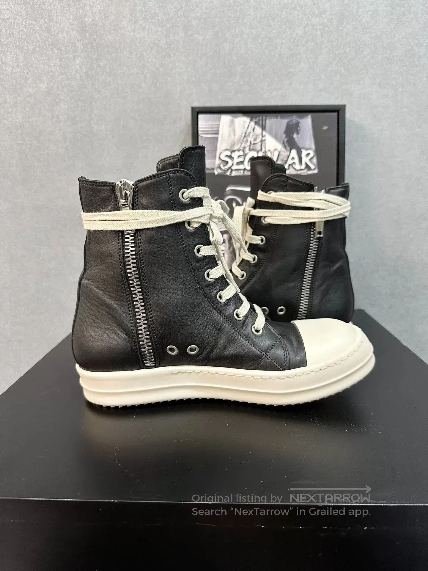 Rick Owens rick owens black and white high. Size US 6 / IT 36 - 5 Thumbnail
