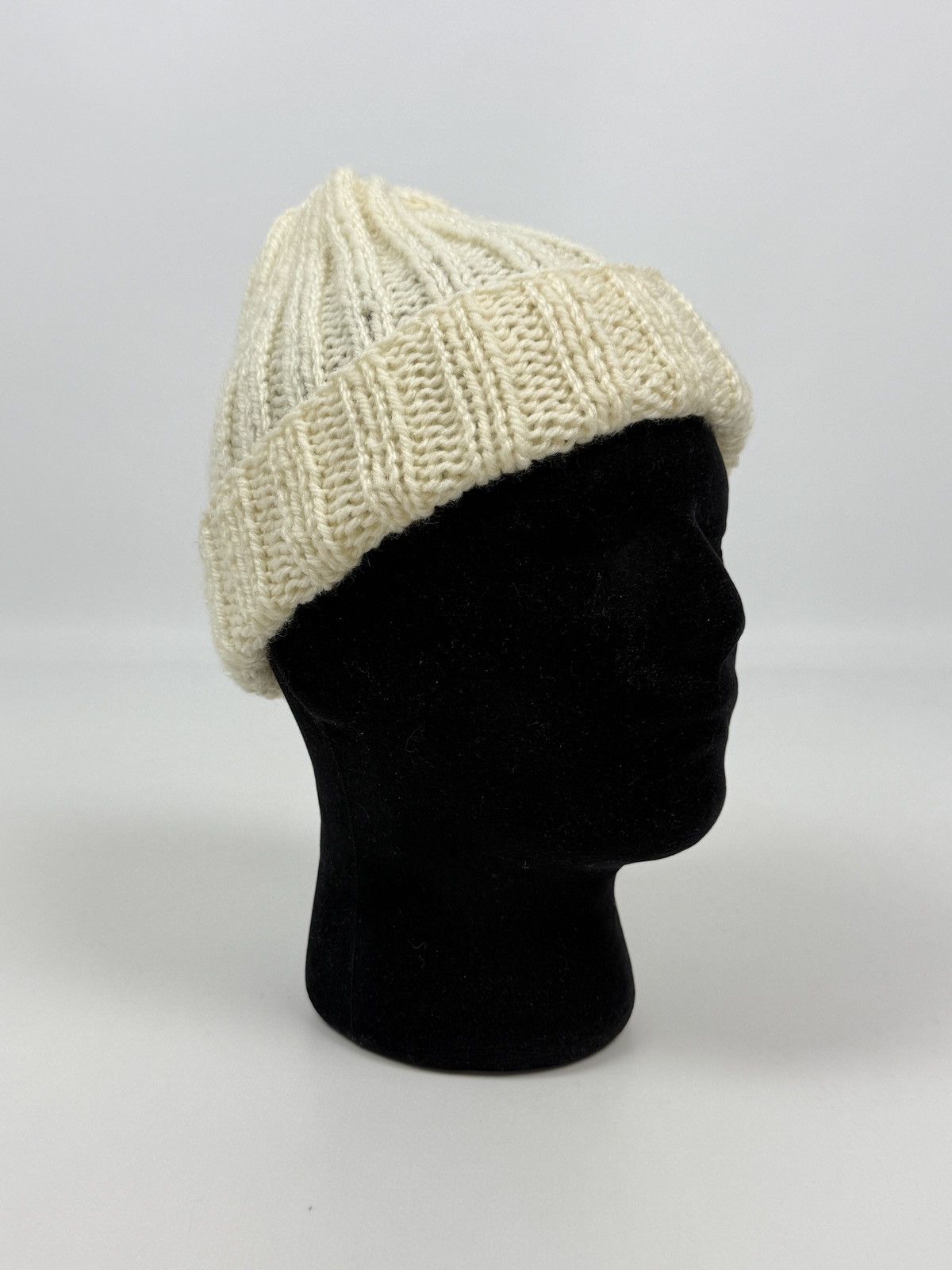 Vintage 60s 70s Vintage Aran Knit Fisherman Chunky Cuff Beanie Hat Size ONE SIZE - 2 Thumbnail