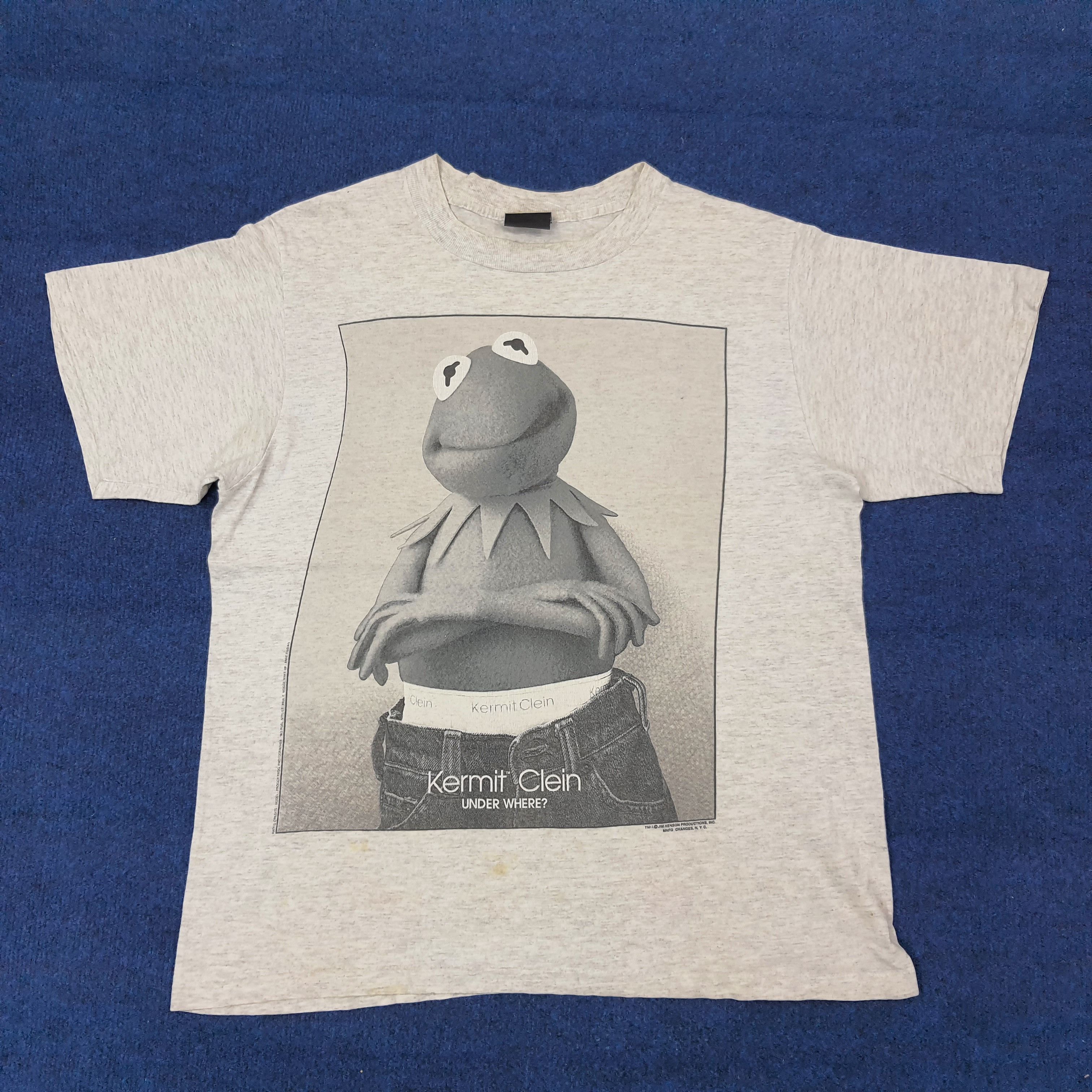 Vintage Calvin Klein Parody Kermit Clein The Muppets Tshirt C267N75 Size US L / EU 52-54 / 3 - 1 Thumbnail