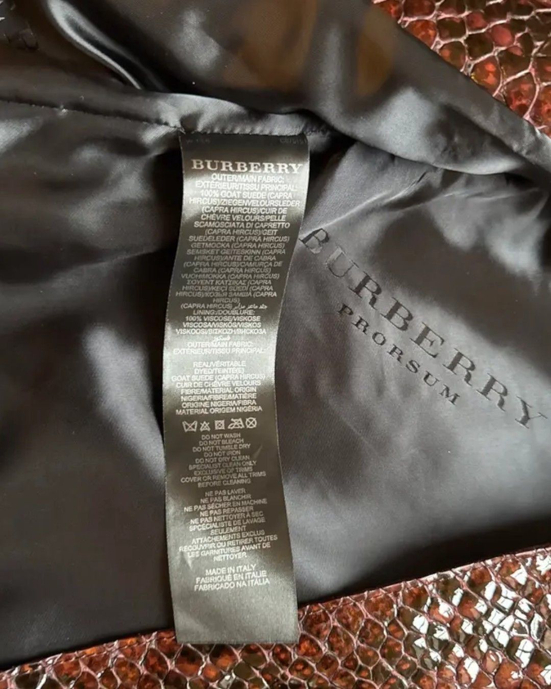 Burberry Prorsum F/W 2013 RUNWAY PYTHON EMBOSSED GOATSKIN LEATHER JACKET Size XS / US 0-2 / IT 36-38 - 9 Thumbnail