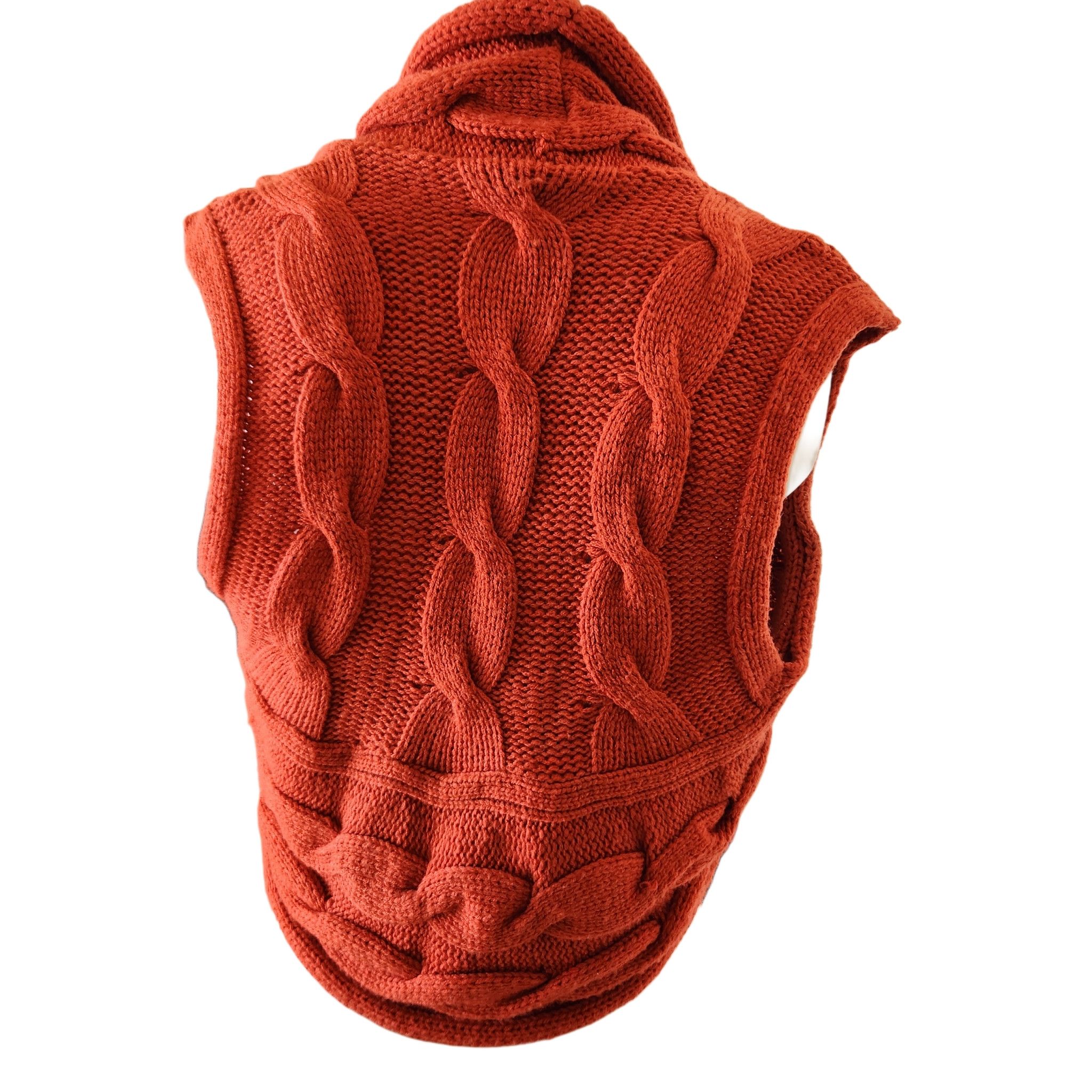 Faded Glory Faded Glory women red knit textured open cropped vest woven Size S / US 4 / IT 40 - 3 Thumbnail