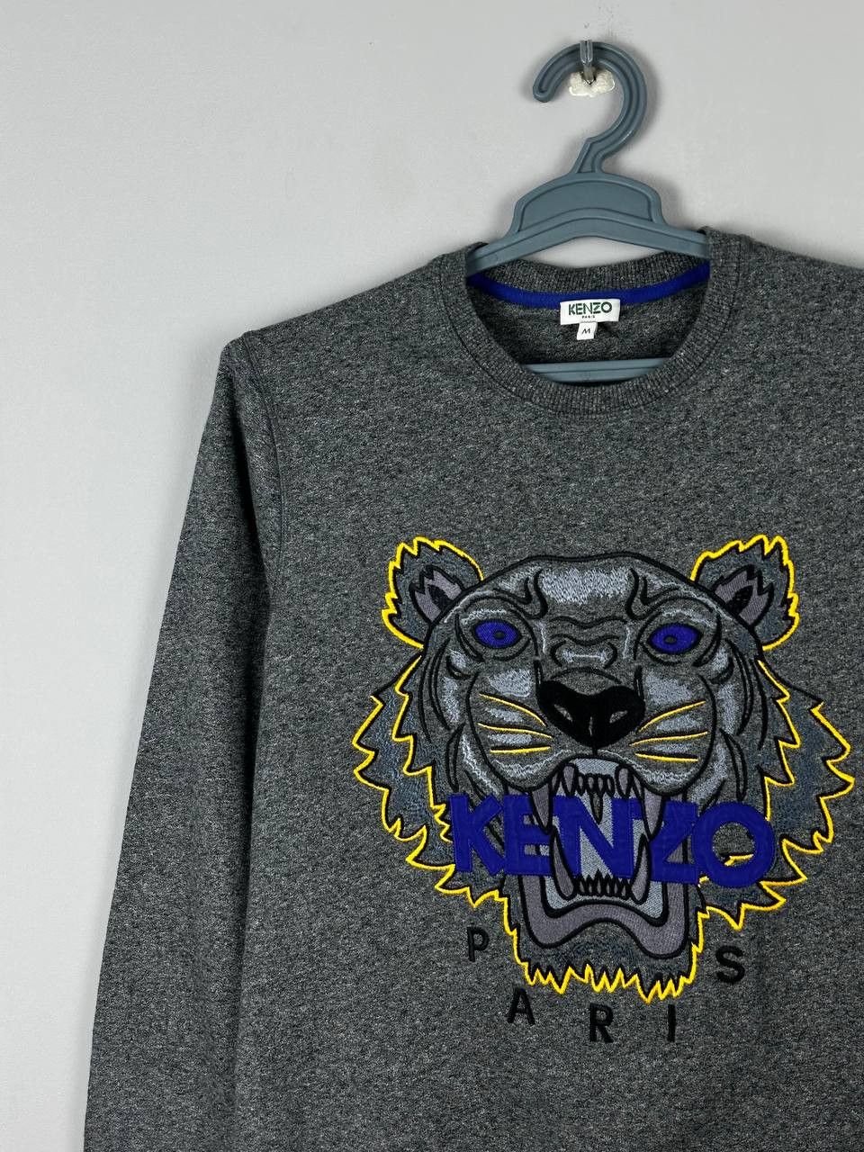 Kenzo Kenzo Paris Tiger Logo Crewneck Grey Sweatshirt Size US M / EU 48-50 / 2 - 3 Thumbnail