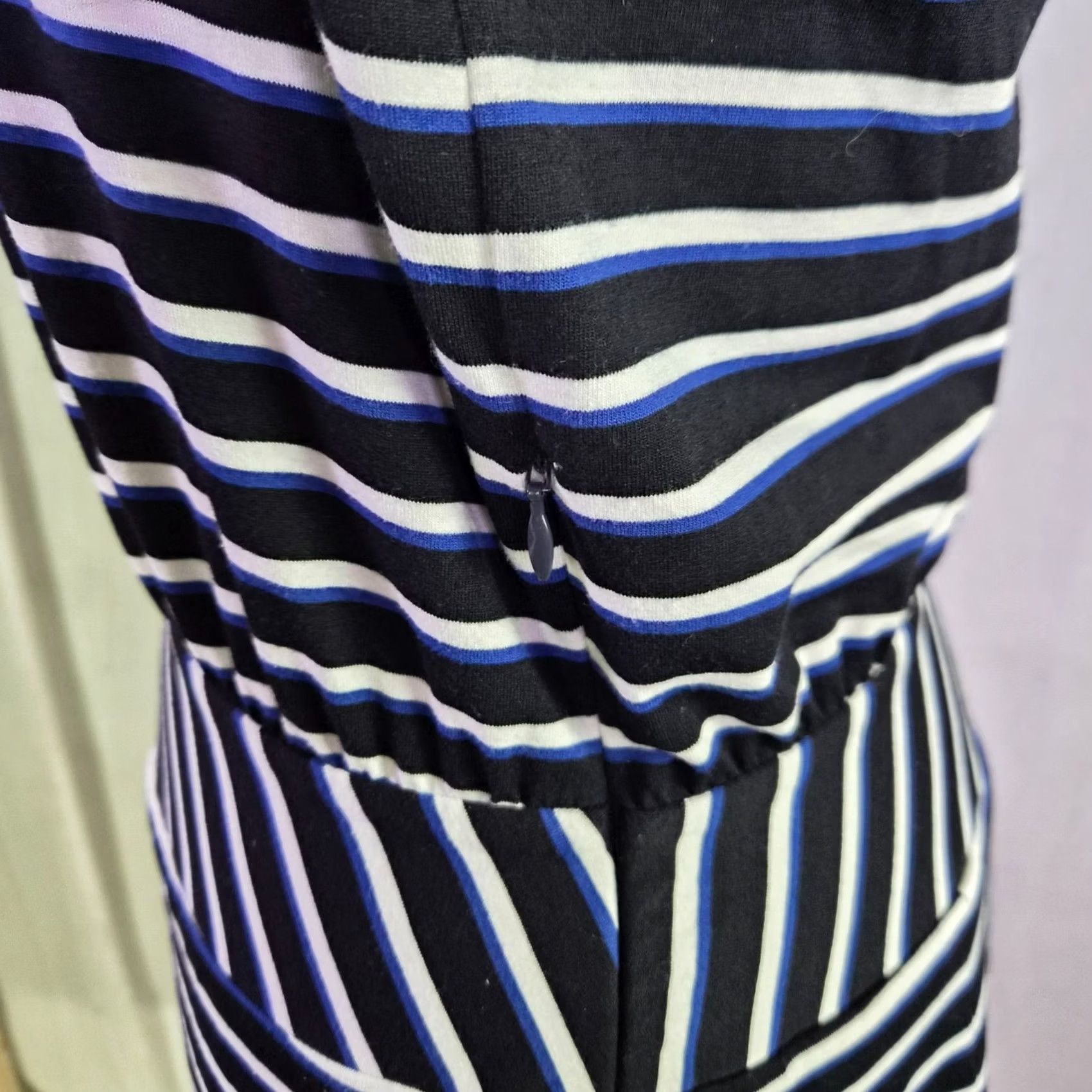 Vintage LL Bean Signature Womens Dress Size 4 Stripe Long Sleeve Blue Black White G126 Size S / US 4 / IT 40 - 4 Thumbnail