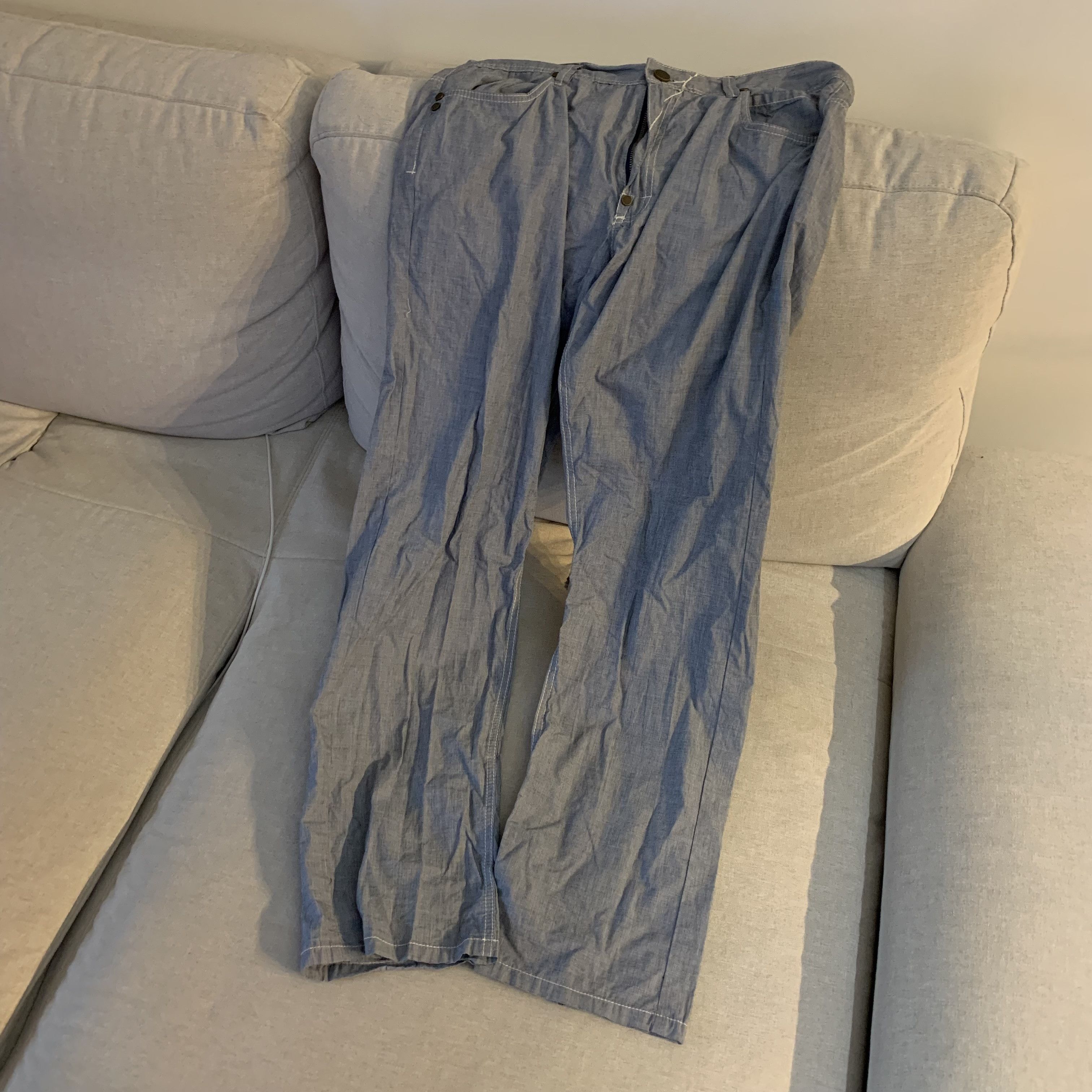 Orisue Orisue Blue Cotton Pants 34 Size US 34 / EU 50 - 1 Thumbnail