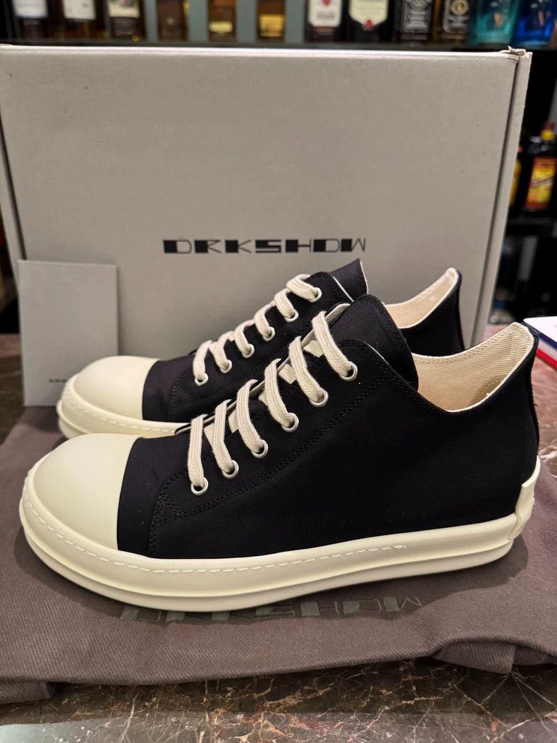 Rick Owens DRKSHDW Canvas Sneakers Black and White-dmc