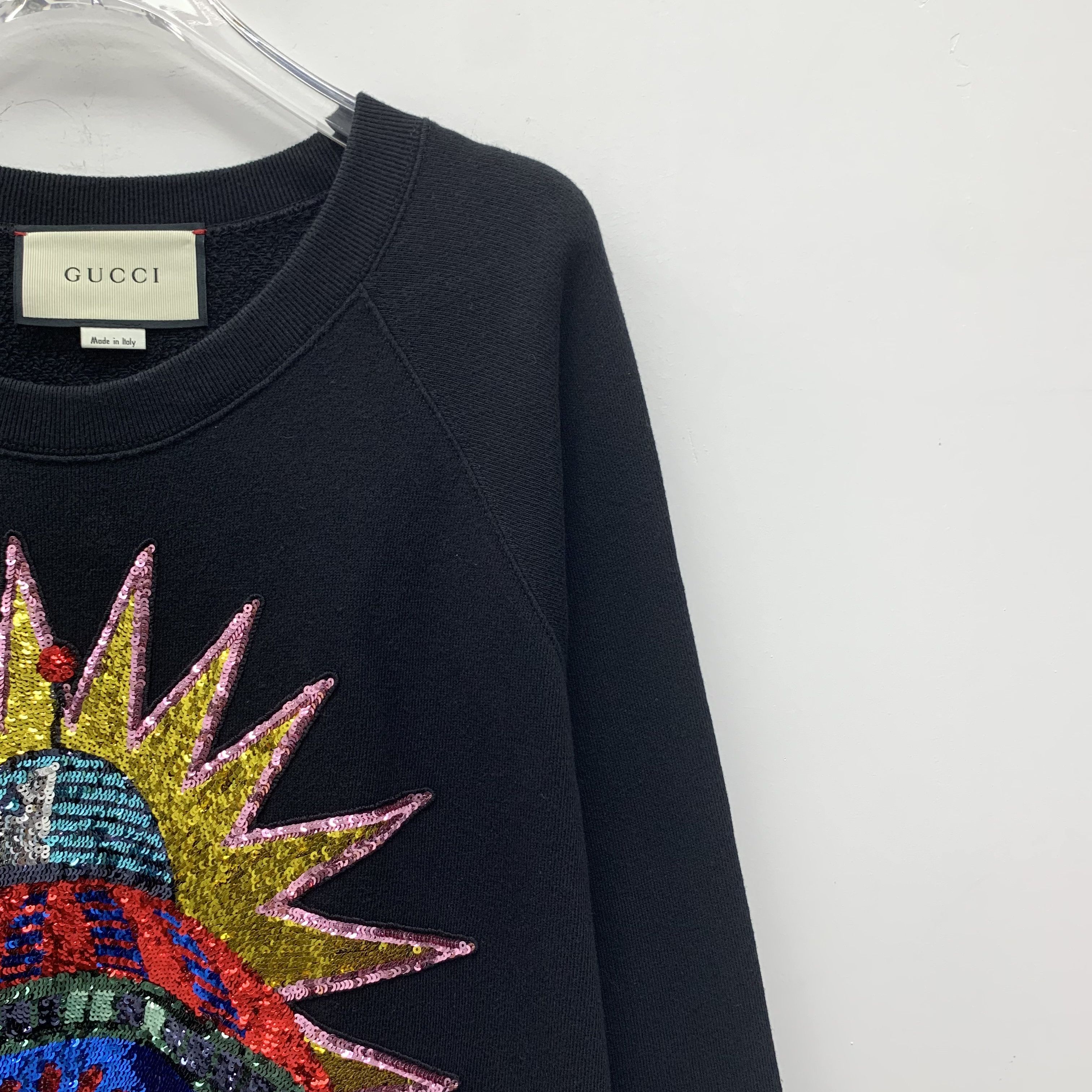 Gucci Gucci Black Sequin UFO Cotton Sweatshirt (Size S) Size S / US 4 / IT 40 - 7 Thumbnail