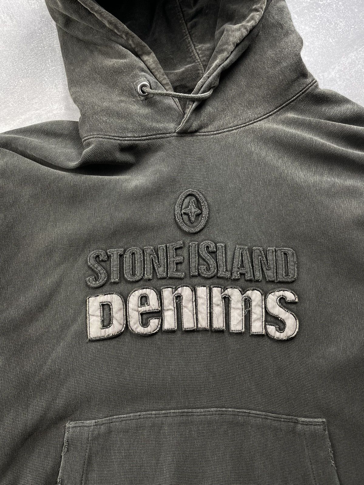 Stone Island Stone Island Denims Vintage 00s Logo Military Hoodie Khaki Size US XXL / EU 58 / 5 - 2 Thumbnail