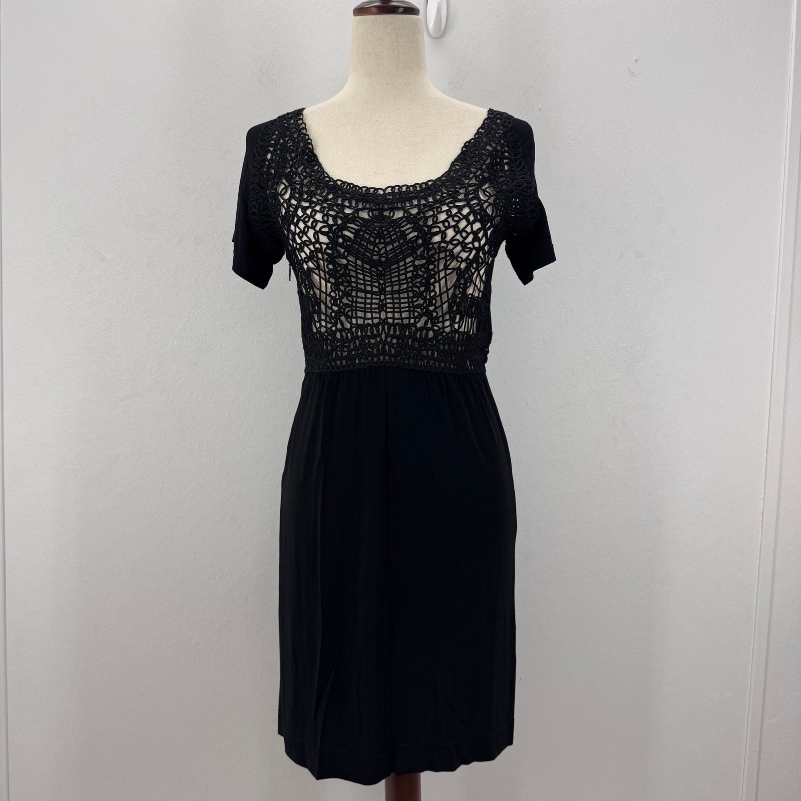 Fendi FENDI Black Jersey Crepe Crochet Dress Made in Italy 38/US Size XS / US 0-2 / IT 36-38 - 1 Thumbnail