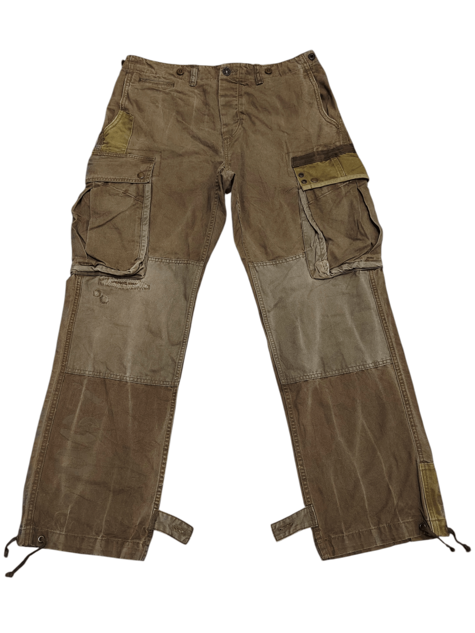 Polo Ralph Lauren Double knee PRL Baggy Distressed Cargo Pants Military ...
