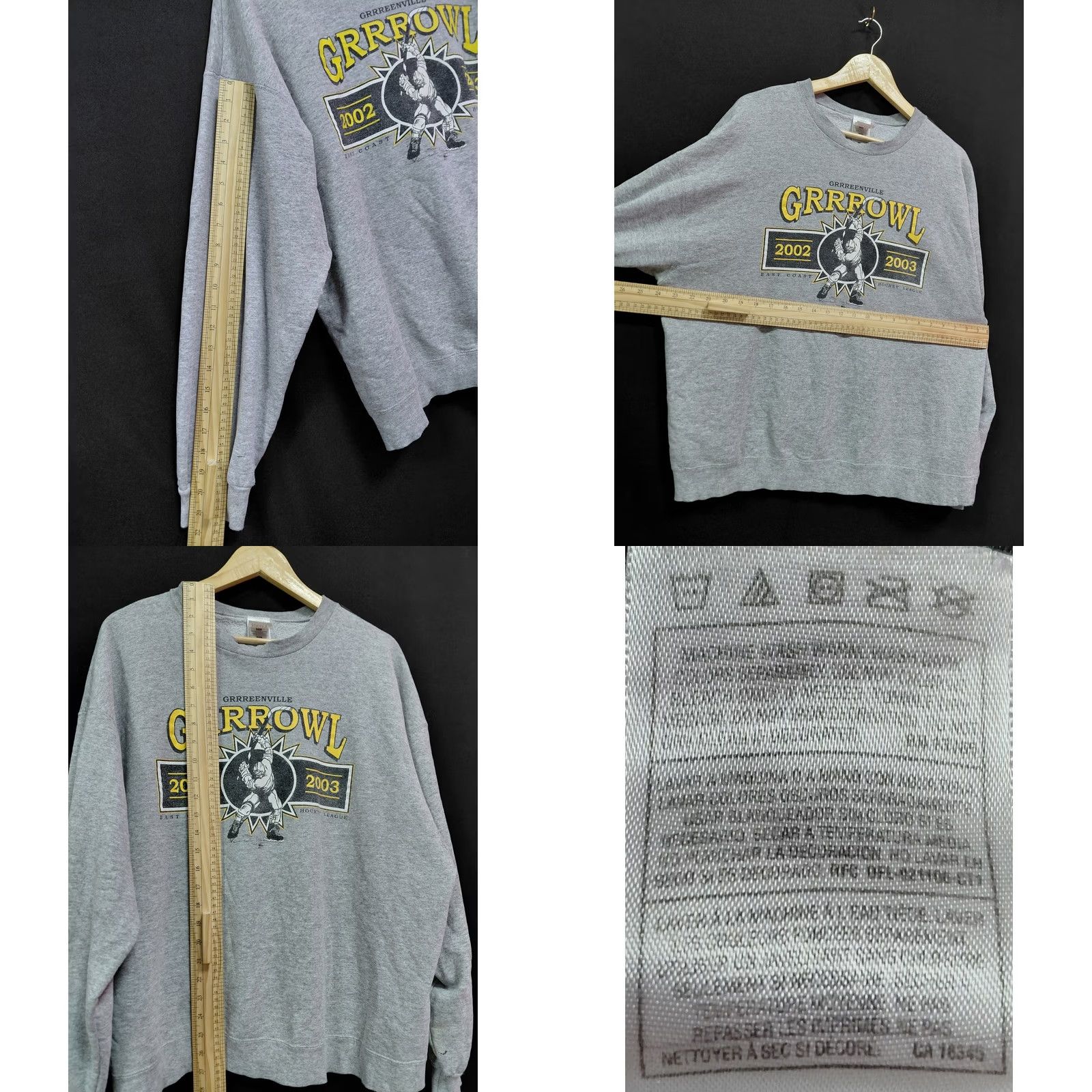 Fruit Of The Loom VINTAGE Fruit of the Loom GRRFOWL Graphic Print Sweatshirt Grey Size 2XL Size US XXL / EU 58 / 5 - 8 Thumbnail