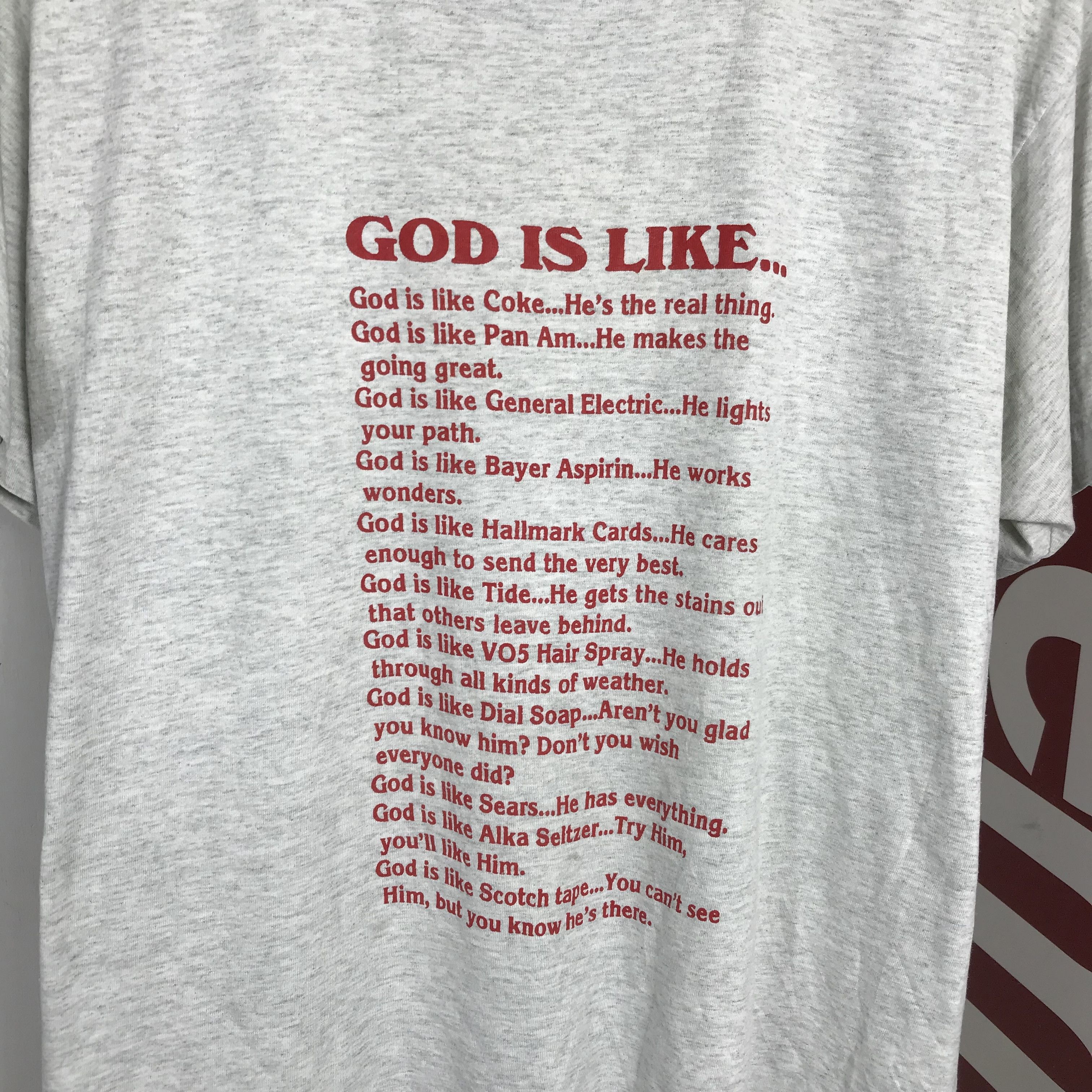 Delta Vintage 90s God T-Shirt Large Funny Jesus Art Single Stitch Size US L / EU 52-54 / 3 - 3 Thumbnail