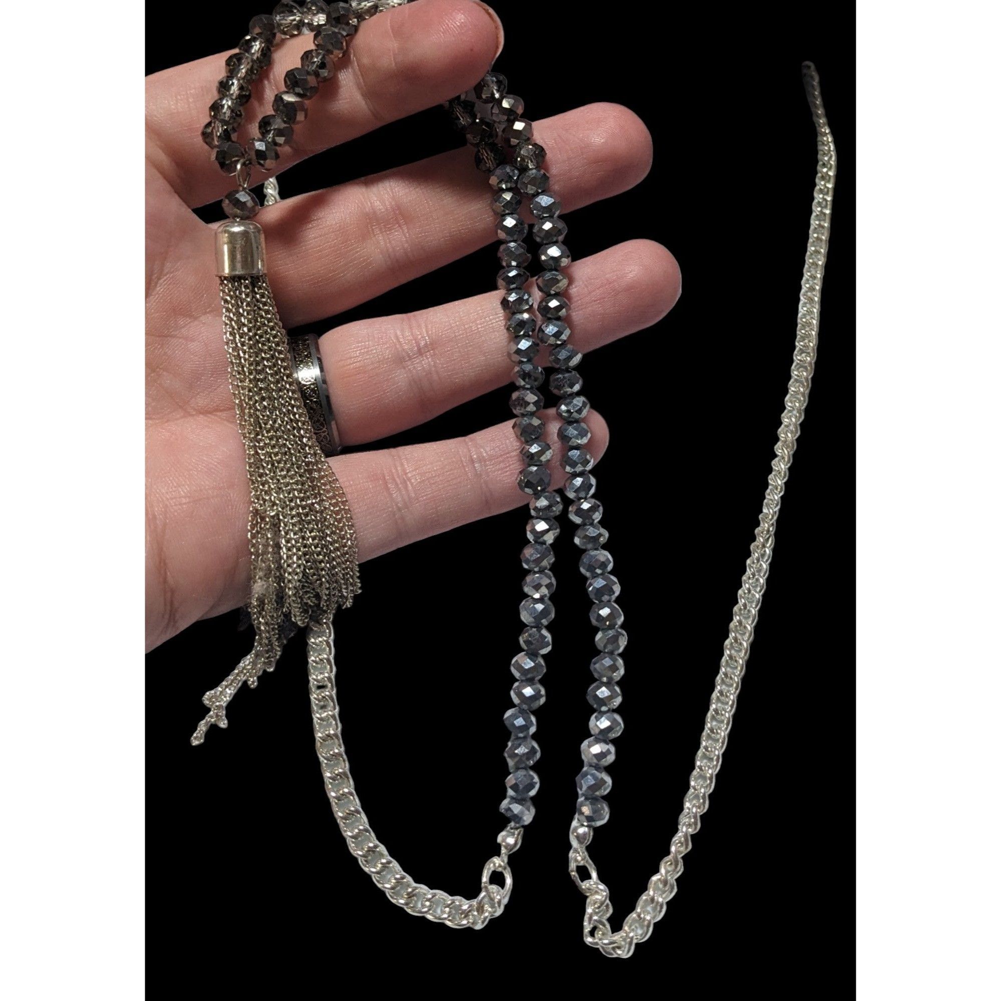Other Glam Glass Beaded Chain Tassel Necklace Size ONE SIZE - 2 Thumbnail