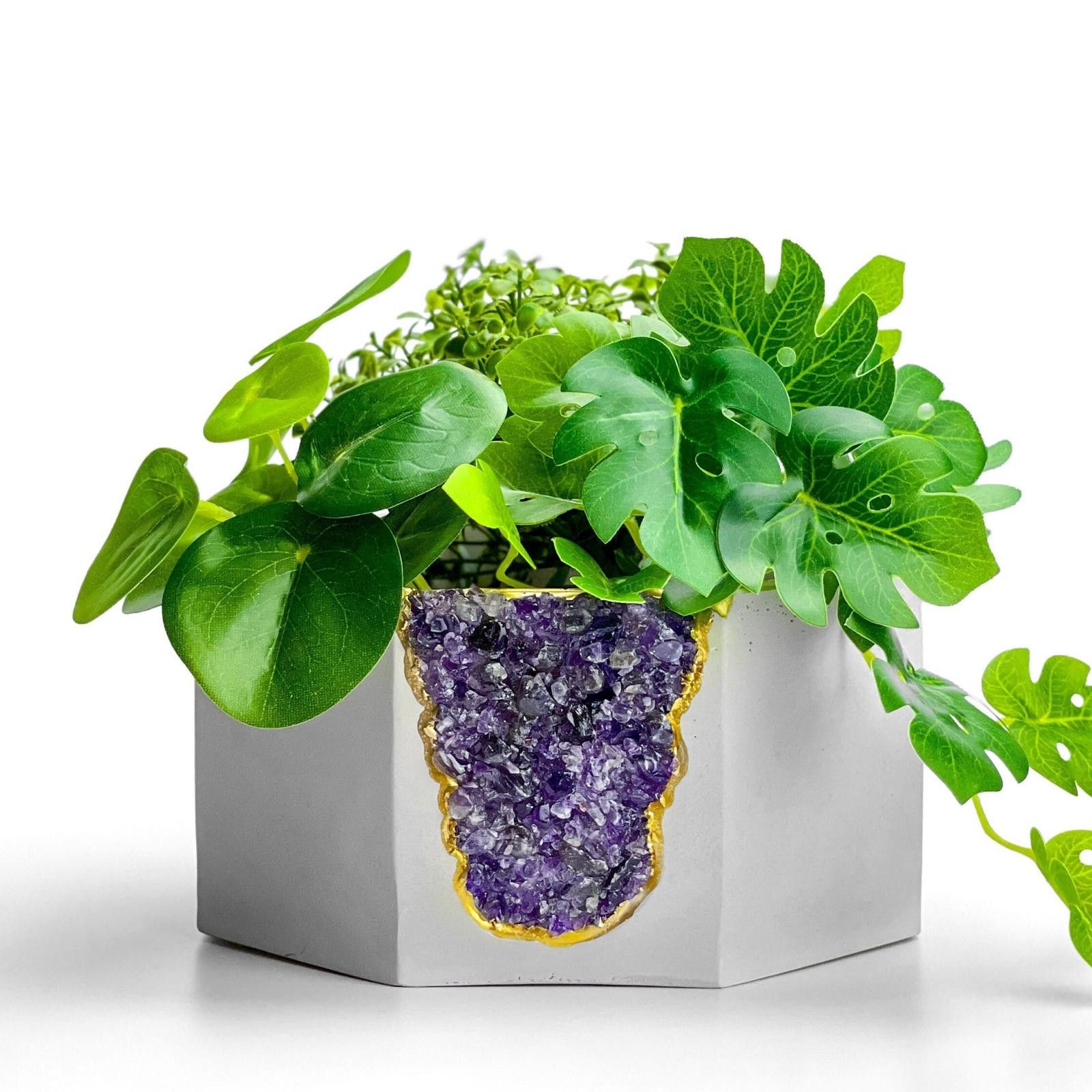 Other Large Geode Planter | Big Amethyst Crystal Planter Pot gift Size ONE SIZE - 1 Thumbnail