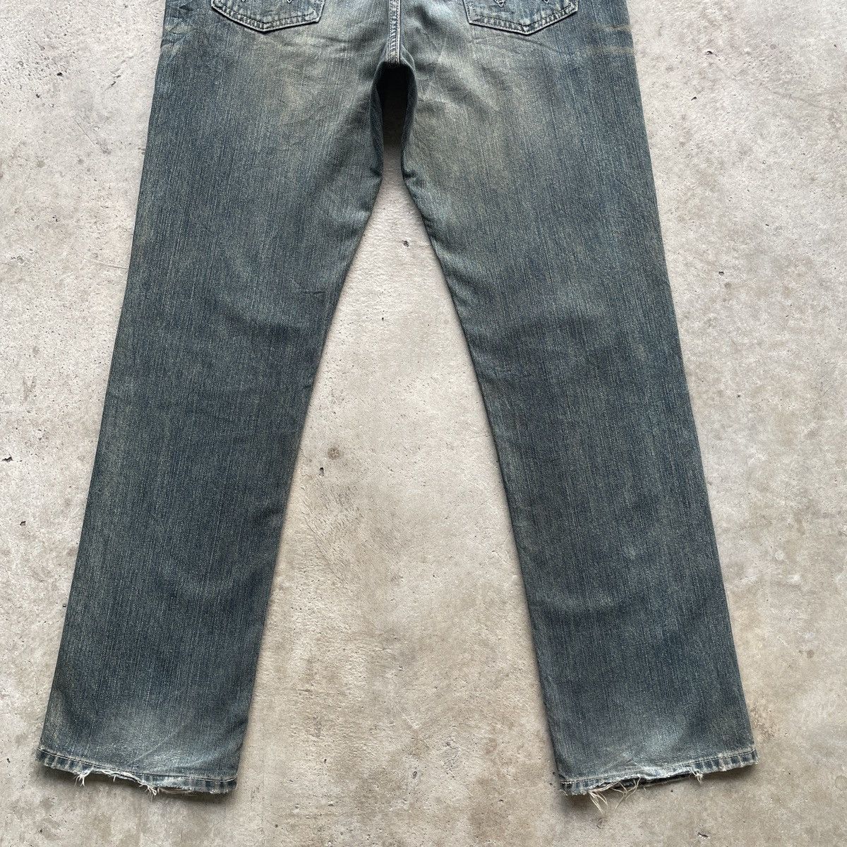 Wrangler W33x32💥 Vintage Wrangler Faded Distressed Denim Jeans Pants Size US 33 - 12 Thumbnail