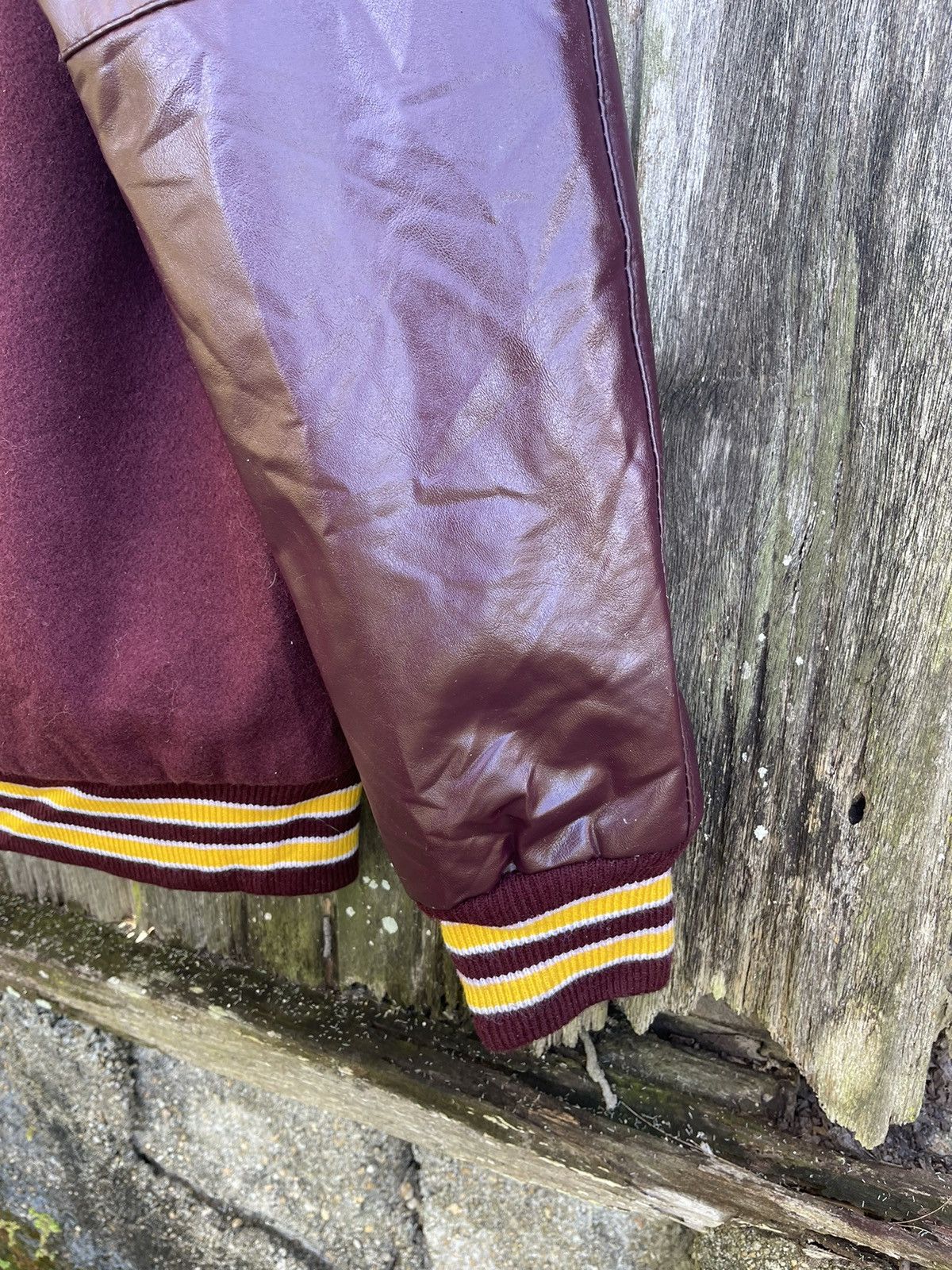Designer Vintage Burgundy Dilly Letterman Varsity Jacket (XS) Size US XS / EU 42 / 0 - 15 Thumbnail