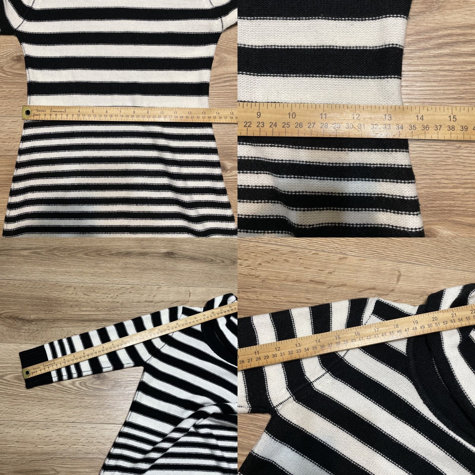 Vintage VINTAGE Sequin Hearts Women's Sweater Dress M Black Striped Knee Length 3/4 Sleeve Size M / US 6-8 / IT 42-44 - 8 Thumbnail