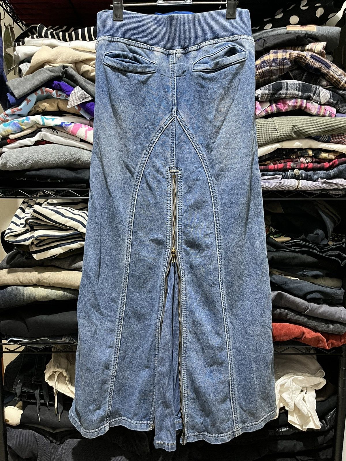 GOA Japanese Brand GOA indigo fleece slider long skirt Size 28" / US 6 / IT 42 - 4 Thumbnail