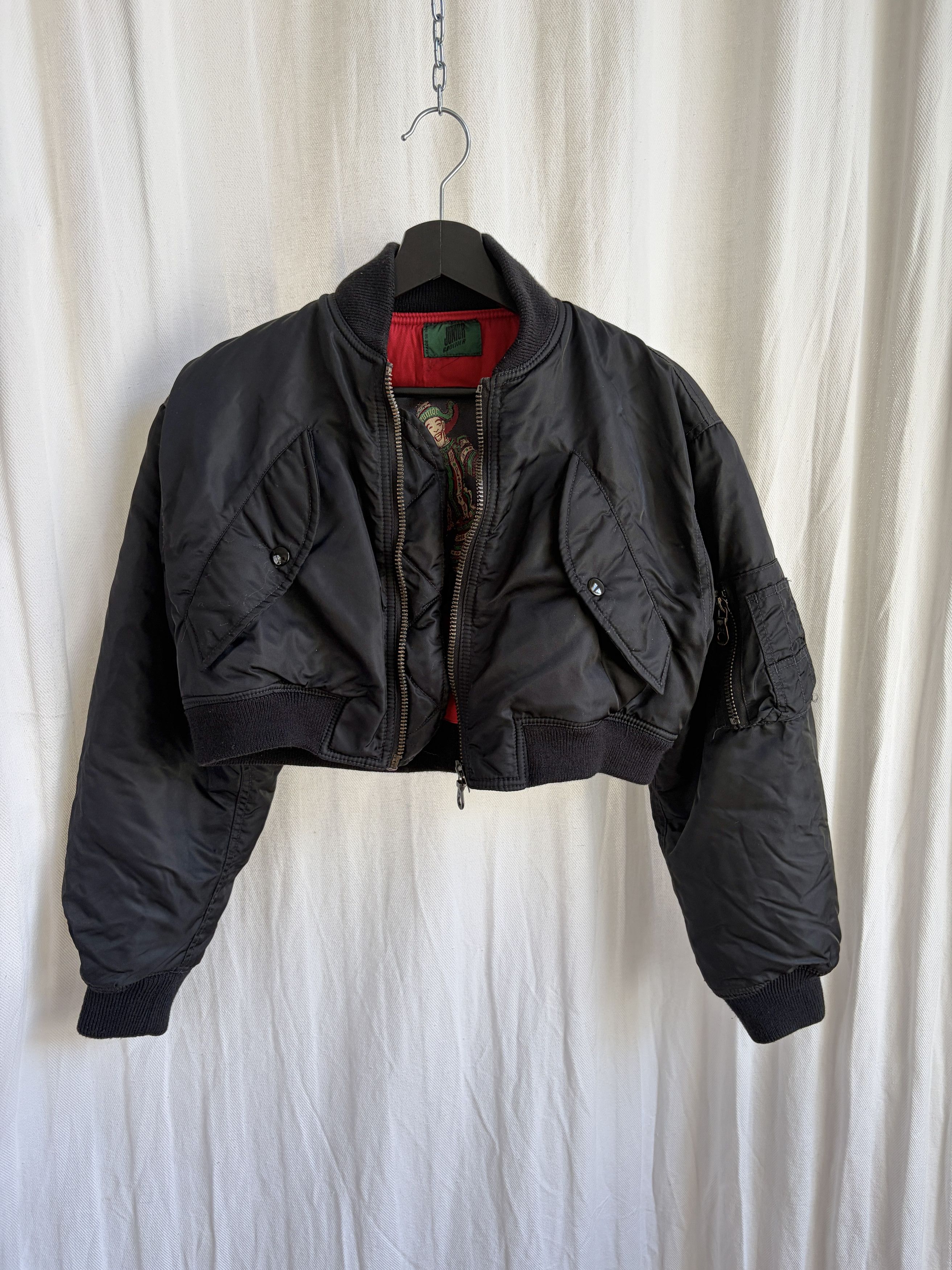 Jean Paul Gaultier AW88 Junior Cropped MA-1 Bomber Jacket Size XS / US 0-2 / IT 36-38 - 6 Thumbnail