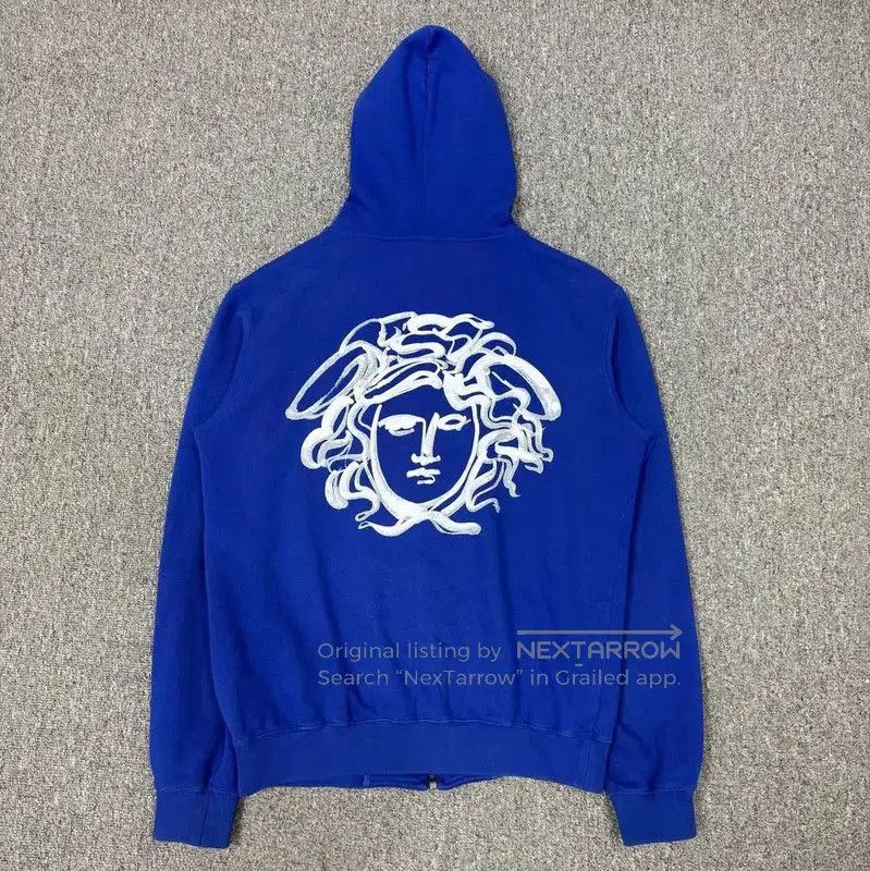 Versace Versace Blue Cotton Hooded Sweatshirt . Size US S / EU 44-46 / 1 - 2 Thumbnail