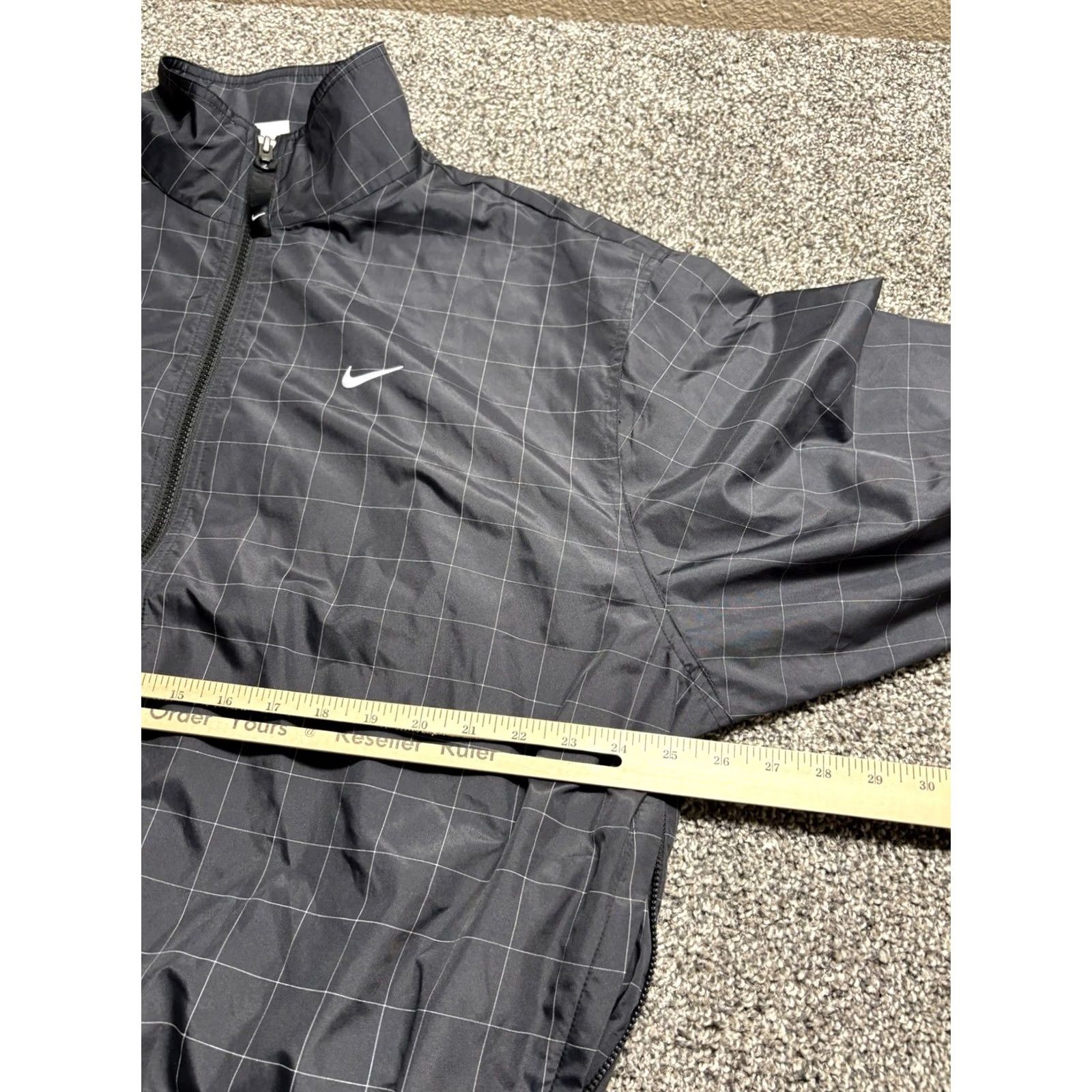 Nike Nike Lab Jacket Mens M Flicker Flash Check Grid Zip Windbreaker CV0556-010 Black Nylon Full Zip Mens Size US M / EU 48-50 / 2 - 6 Thumbnail