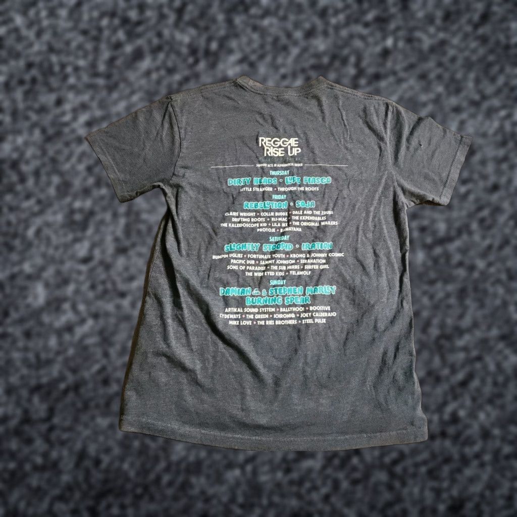 Next Level VINTAGE Mens M Reggae Rise Up 2024 Tour T Shirt Double Sided Distressed Logo Graphic Print Size US M / EU 48-50 / 2 - 1 Thumbnail