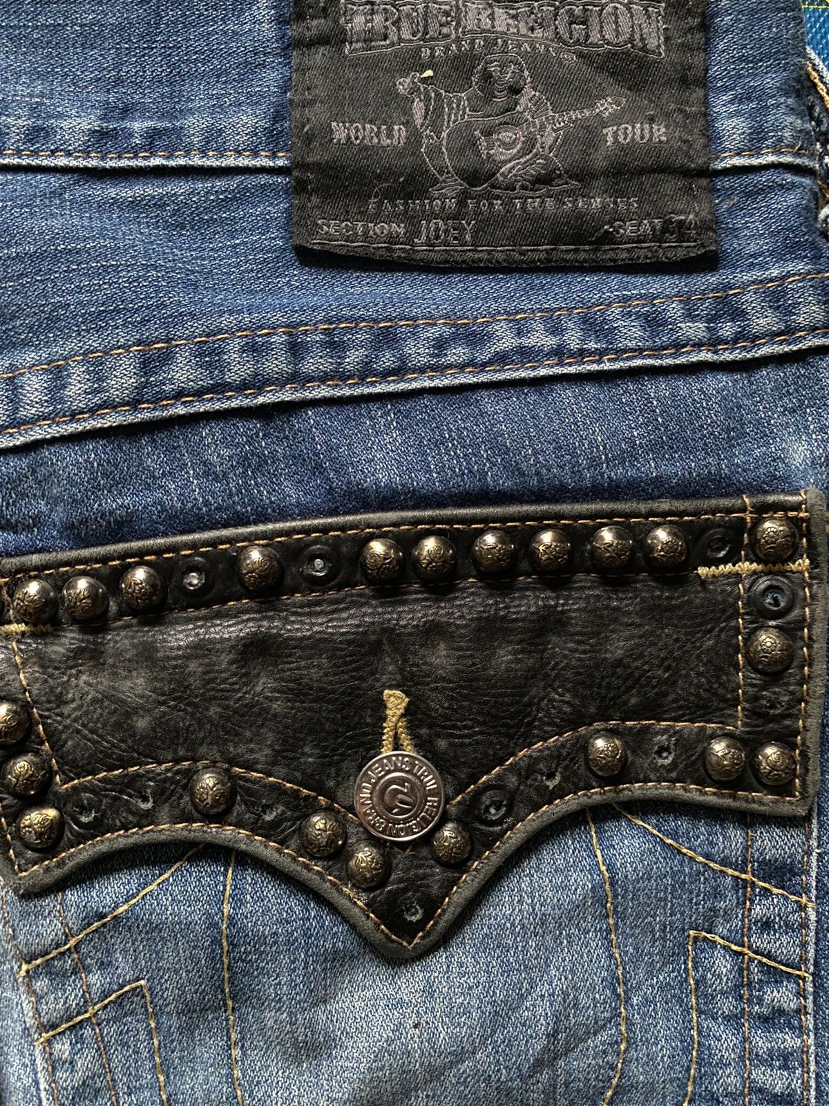 If Six Was Nine × Japanese Brand × True Religion 2000s true religion studed flared western leather jeans Size US 34 / EU 50 - 6 Thumbnail