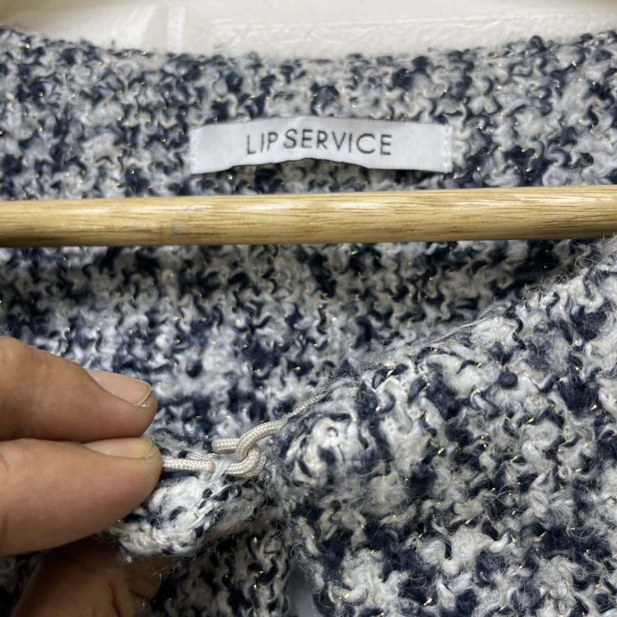 Le Grande Bleu (L.G.B.) × Lip Service Japanese Brand Lip Service Faux Fur Tweed Jacket Size M / US 6-8 / IT 42-44 - 8 Thumbnail