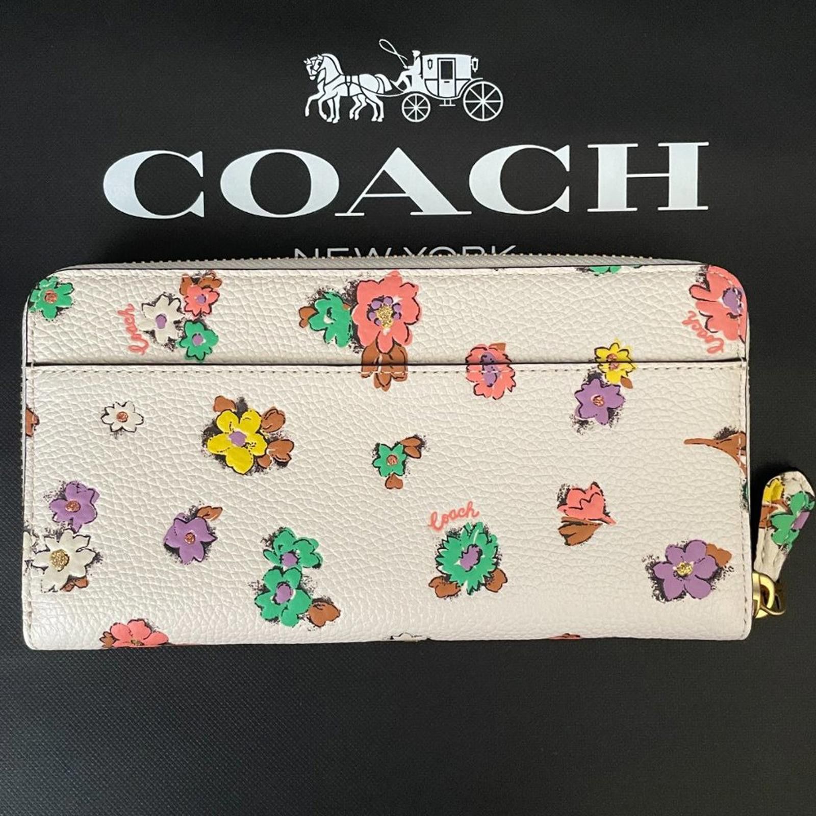 Coach coach Accordion Zip Wallet With floral Print Size ONE SIZE - 2 Thumbnail
