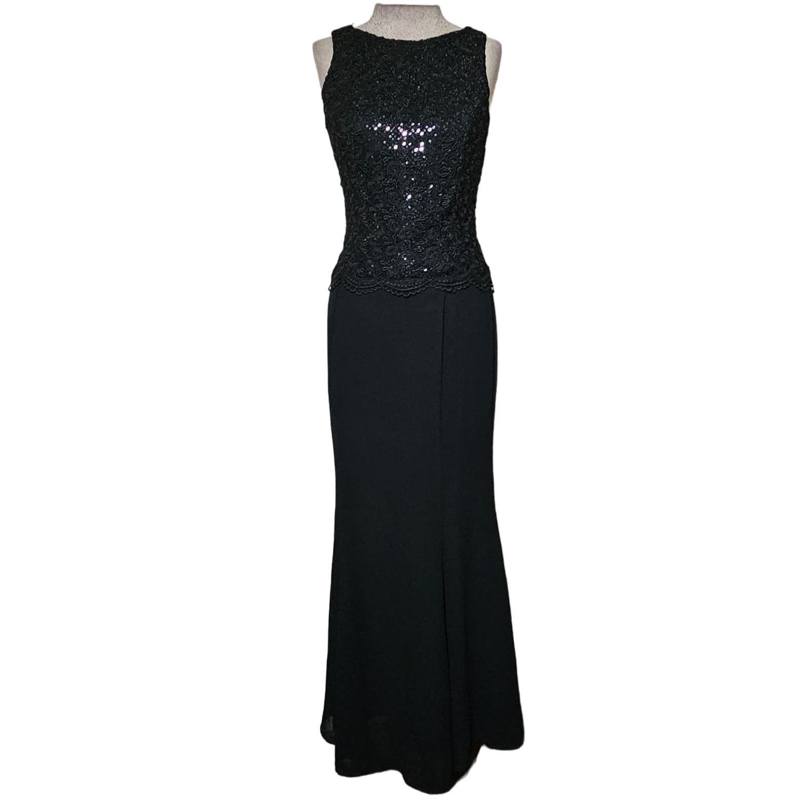 image of Jessica Mcclintock Black Sleeveless Maxi Dress Size 2, Women's