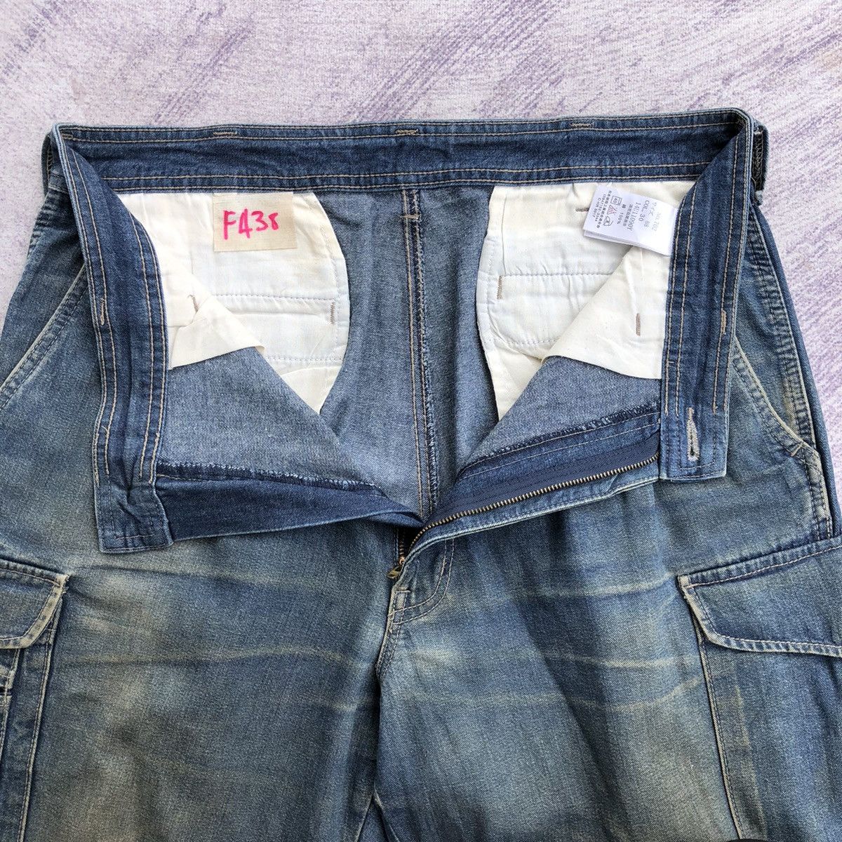 Jean Faded Cargo jeans Multipocket Tactical Pants Size US 34 / EU 50 - 6 Thumbnail