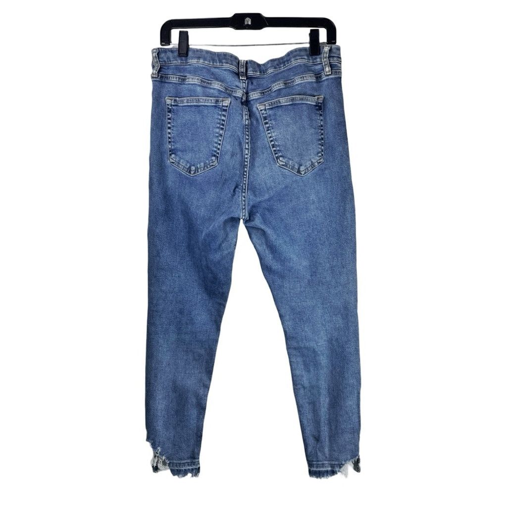 Topshop TOPSHOP Men's Blue Skinny Jeans with Chewed Ankles Petite 34 Size US 34 / EU 50 - 6 Thumbnail