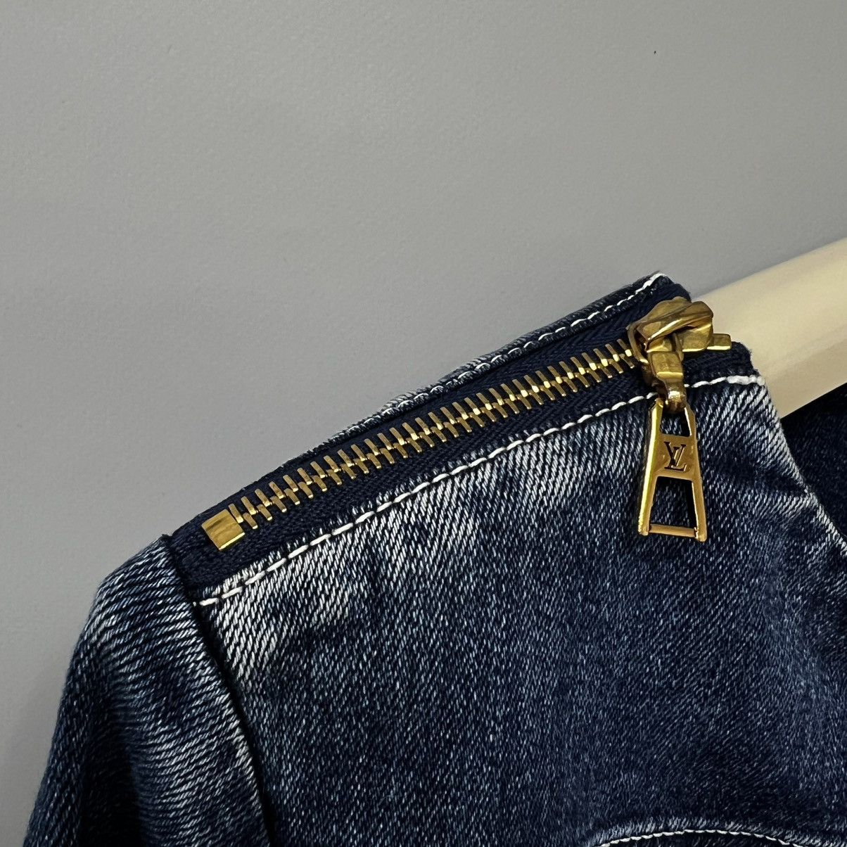 Louis Vuitton × Vintage Louis Vuitton Denim Mini Dress Stretch Luxury Size XS / US 0-2 / IT 36-38 - 9 Thumbnail