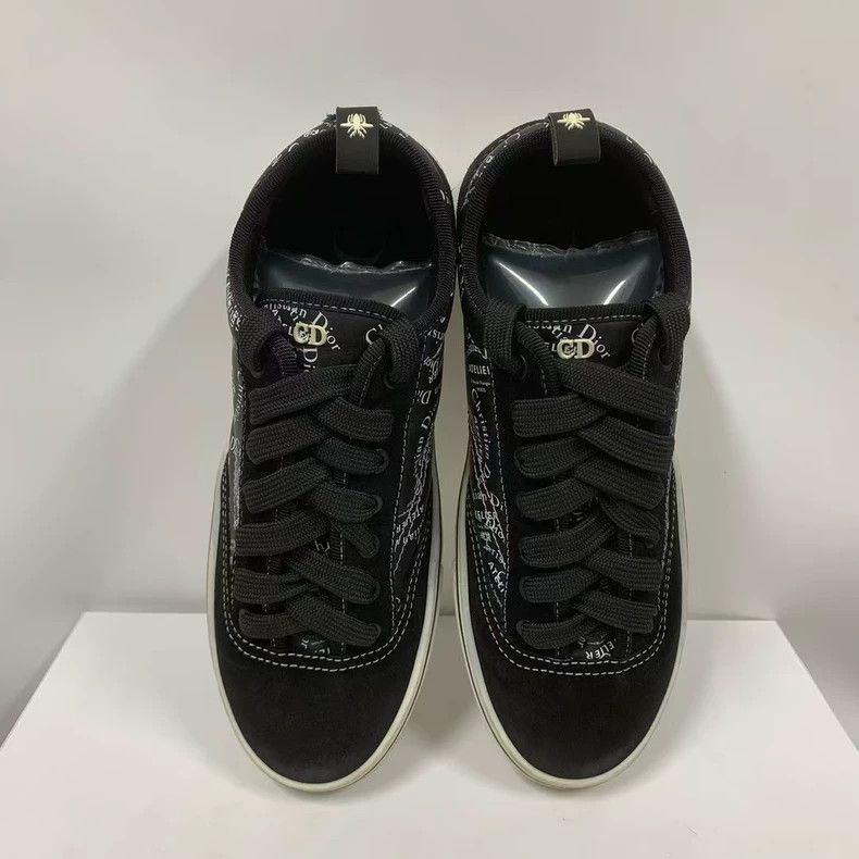 Dior Dior black graffiti lowtop sneakers Size US 12 / EU 45 - 3 Thumbnail