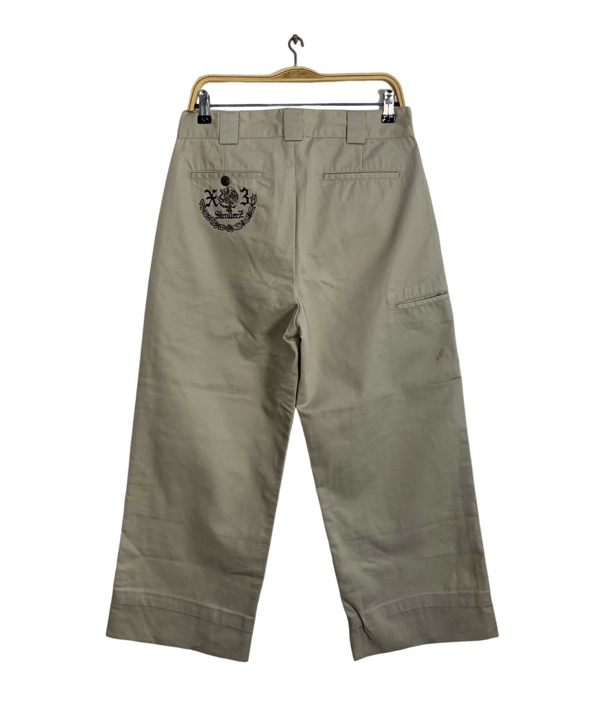 Japanese Brand Stroller Z Los Angeles Tan Suede Khakis Baggy Double Knee Size US 31 - 1 Thumbnail