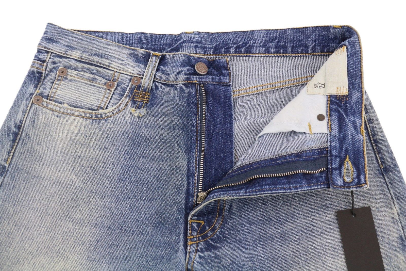 R13 BOYFRIEND 27 Jasper Cropped Blue PF25 Jeans 87190 Size 27" / US 4 / IT 40 - 5 Thumbnail