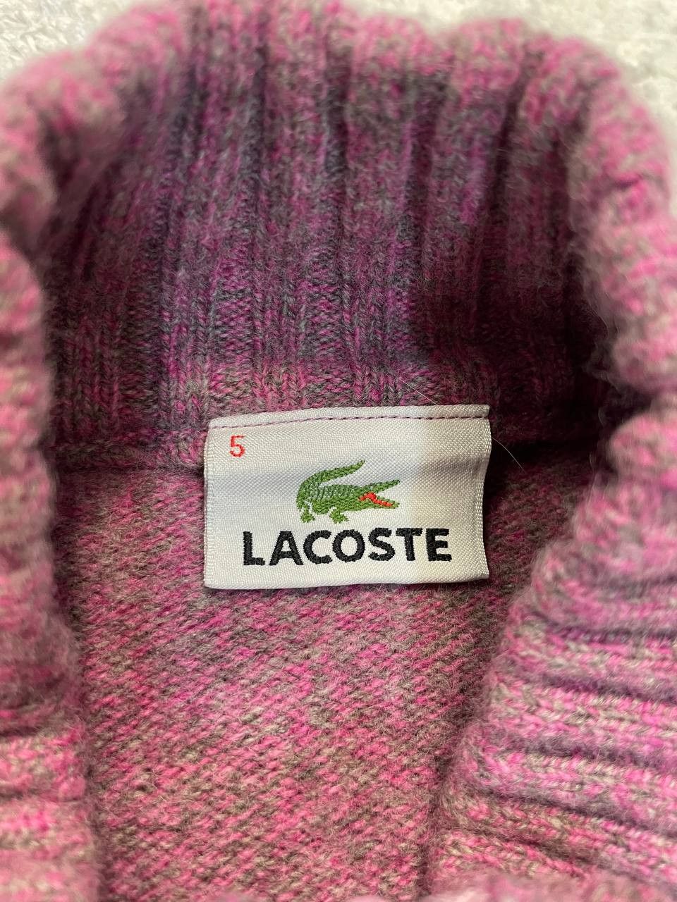 Lacoste Vintage Lacoste Wool Half Zip Sweater Burgundy Size 5 (L) Size US L / EU 52-54 / 3 - 12 Thumbnail