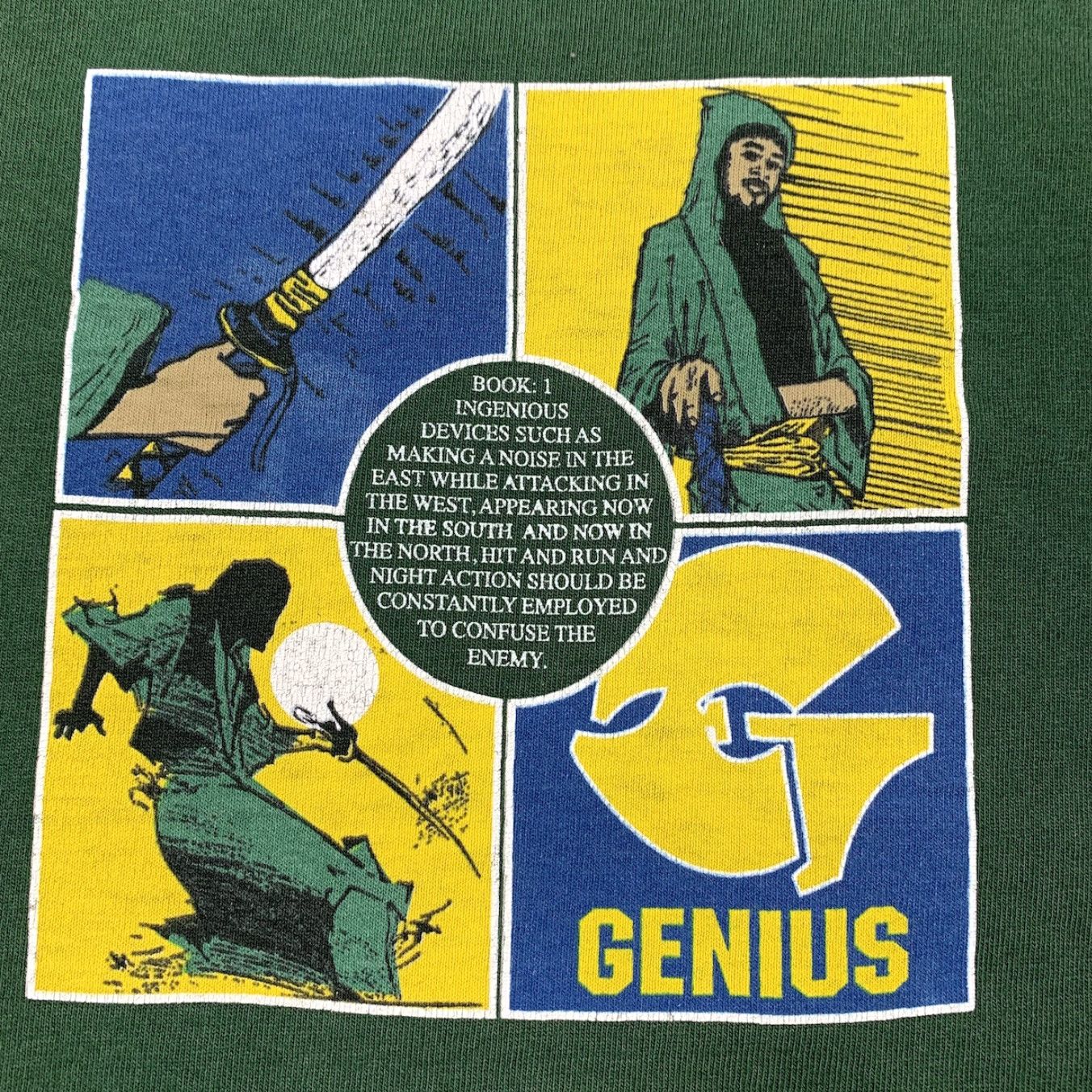 Vintage VINTAGE Wu Tang Brand T-Shirt Men Medium Green 90s Rap Music NYC Gangsta Art Size US M / EU 48-50 / 2 - 2 Thumbnail