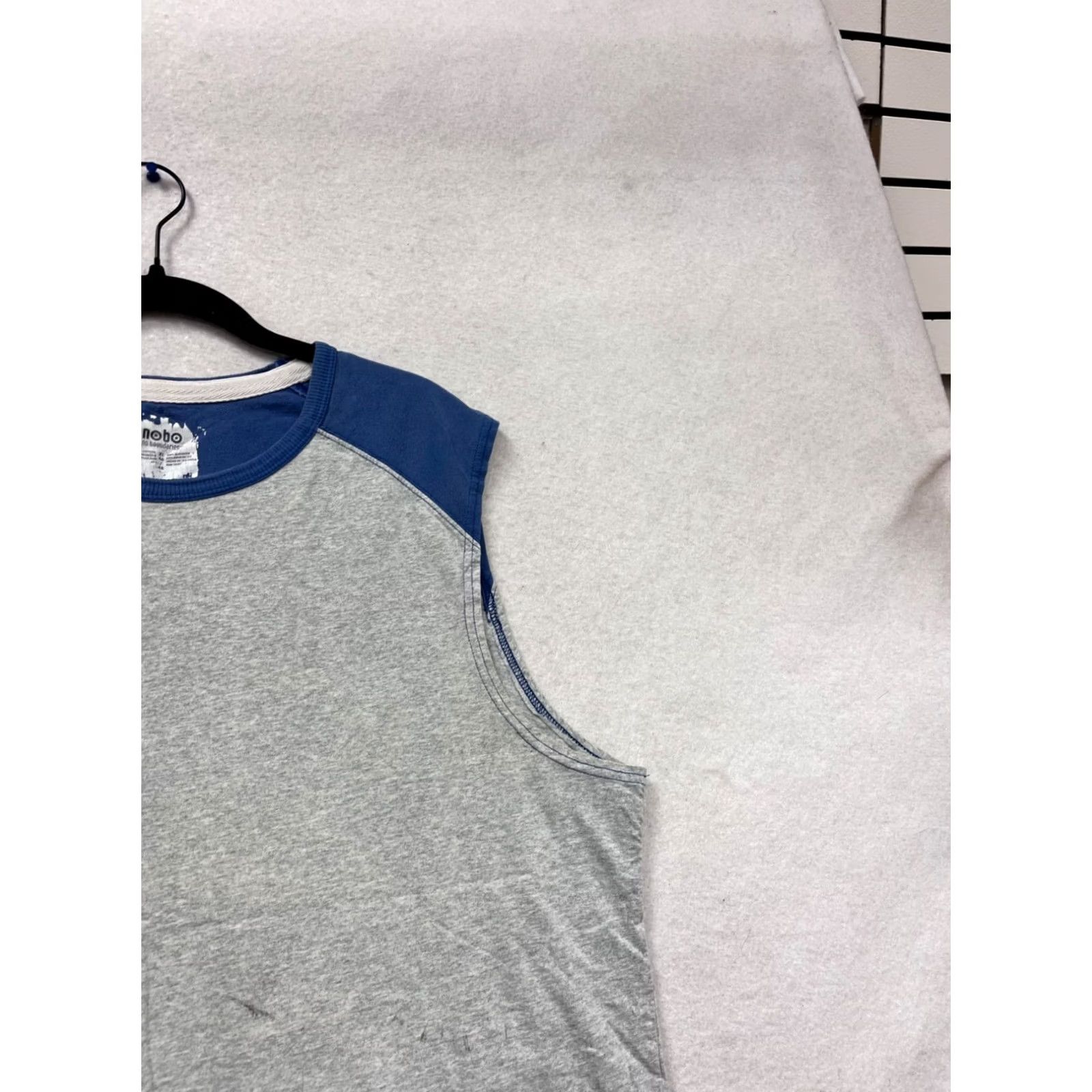 Vintage No Boundaries T-Shirt Mens XL Crew Neck Sleeveless Gray Blue Cotton Tank Summer 609A Size US XL / EU 56 / 4 - 5 Thumbnail