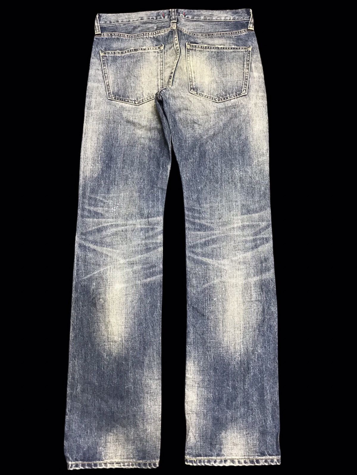 Japanese Brand 💥Insane 90s Style💥Red Card Stone Wash Fades Denim F454 Size US 32 / EU 48 - 2 Thumbnail