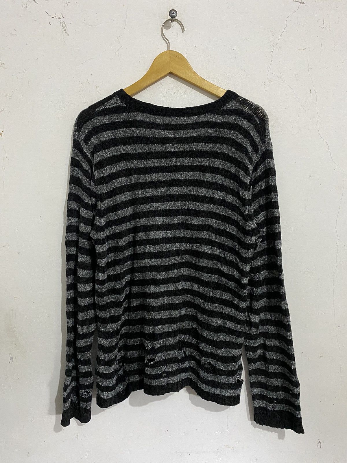 Beauty Beast Disstressed Knitted Striped Japanesebrand Numbernine Size US L / EU 52-54 / 3 - 6 Thumbnail