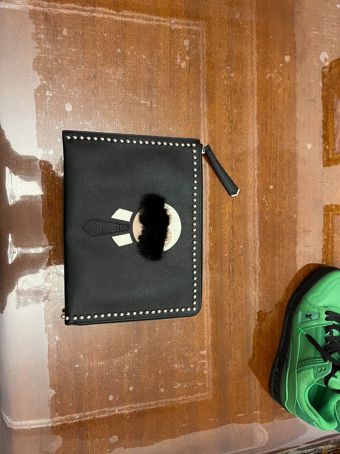 Fendi Fendi KL Mink Fur Studs Large Clutch New Minor Zip Wear Size ONE SIZE - 1 Thumbnail