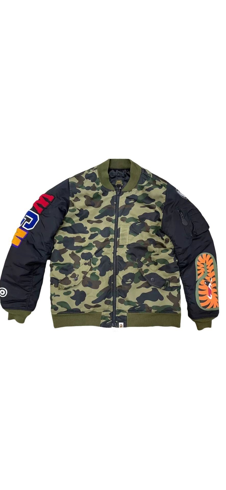 Bape A Bathing Ape Camo Shark MA-1 Bomber Jacket Size L Size US L / EU 52-54 / 3 - 1 Thumbnail