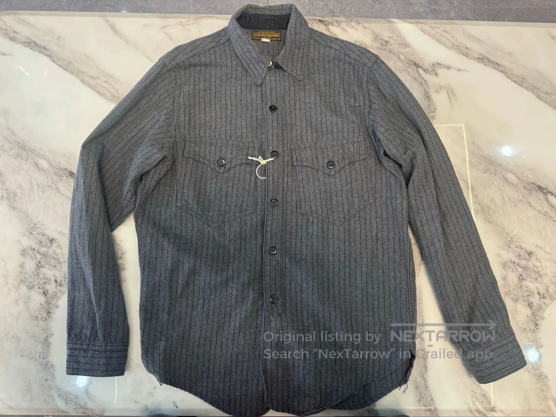 Freewheelers Navy Wool Cashmere Shirt Size 16. Size US L / EU 52-54 / 3 - 1 Thumbnail