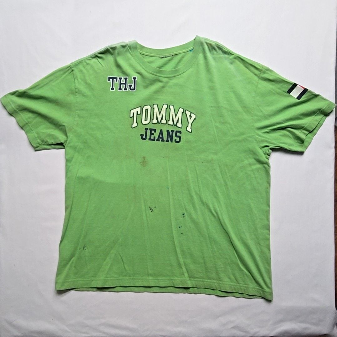 Tommy Jeans Tommy Jeans Graphic Tee Green Logo 85 Paint Stains L Shirt Size US L / EU 52-54 / 3 - 6 Thumbnail