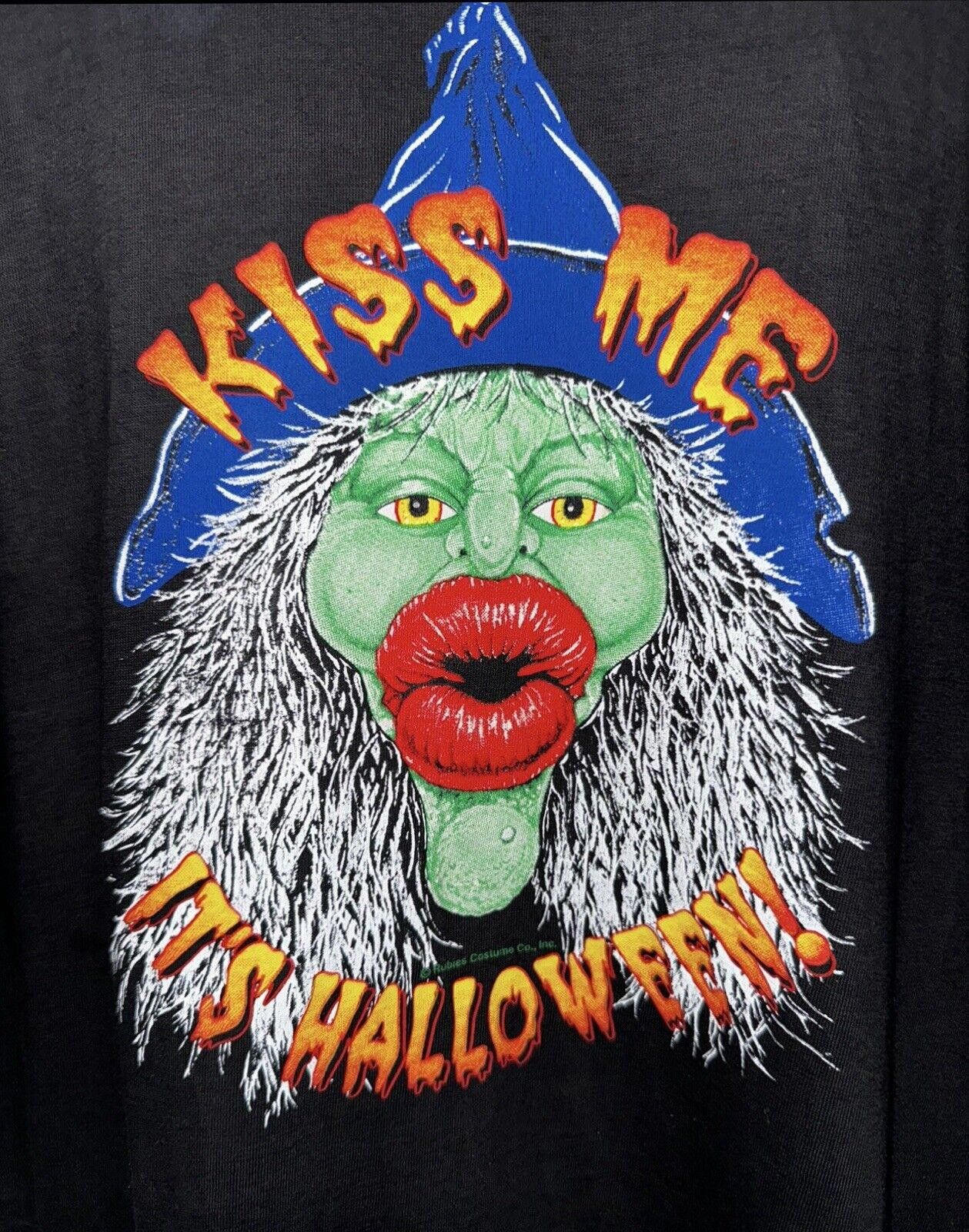 Designer Vintage 90s Rubies Witch Kiss Me Halloween Shirt XL Size US XL / EU 56 / 4 - 2 Thumbnail
