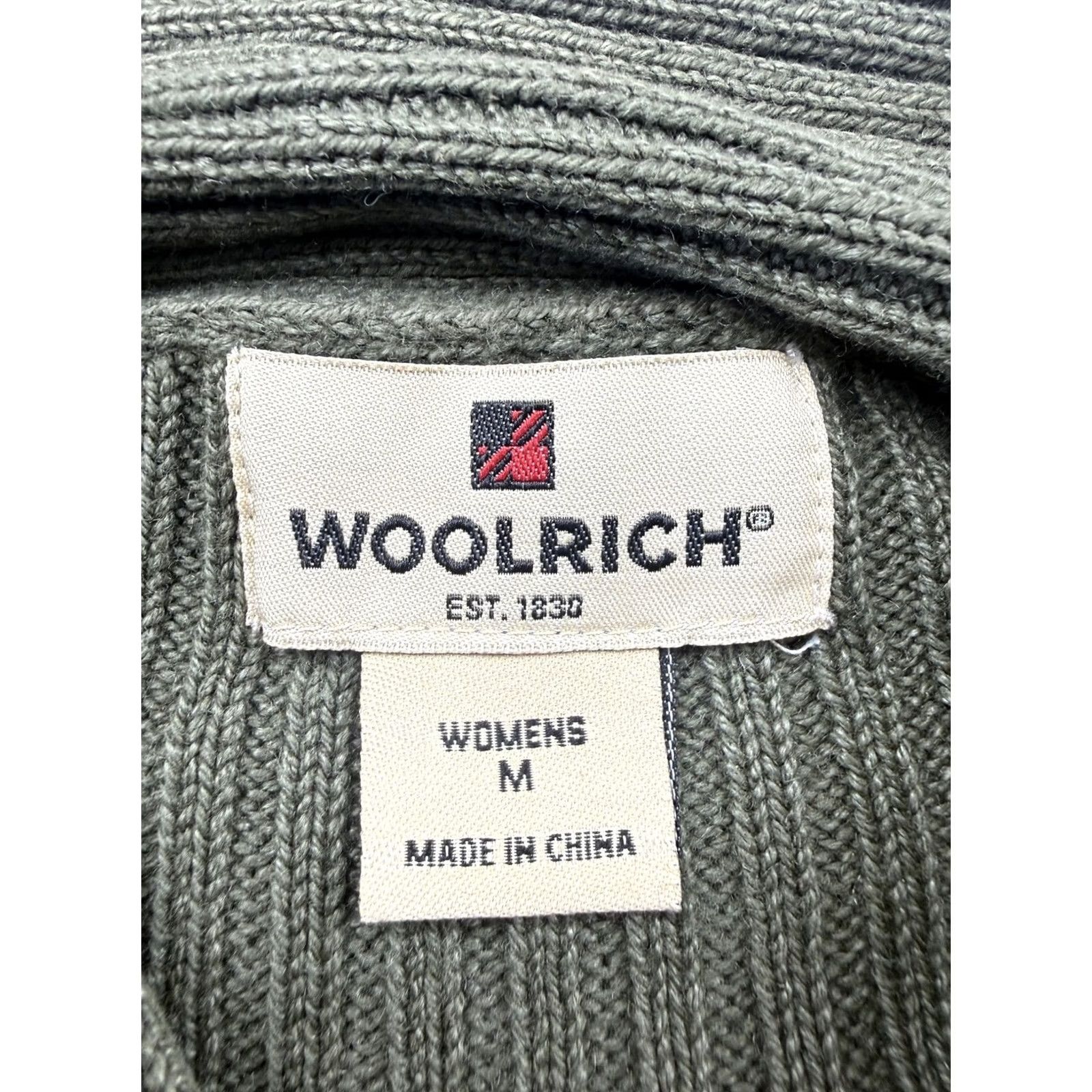 Vintage Woolrich Cardigan Sweater Womens Medium Green Collared Button Front Pockets Size M / US 6-8 / IT 42-44 - 3 Thumbnail