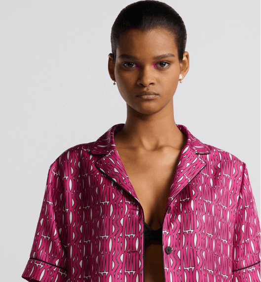 Dior o1w1db11225 451V29 Short-Sleeved Shirt in Fuchsia/White Size L / US 10 / IT 46 - 4 Thumbnail