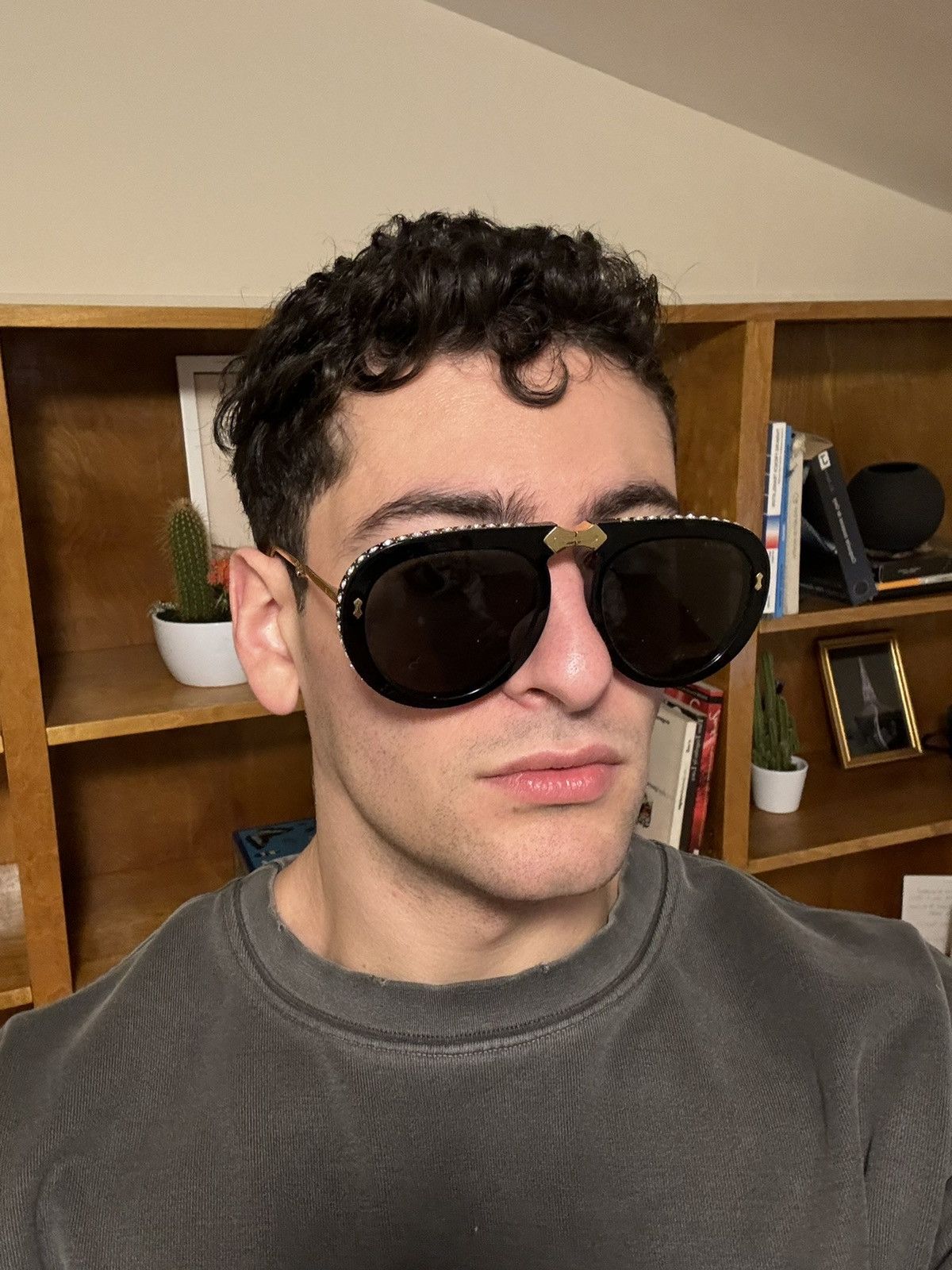 Gucci Gucci Crystal Aviators Size ONE SIZE - 11 Thumbnail