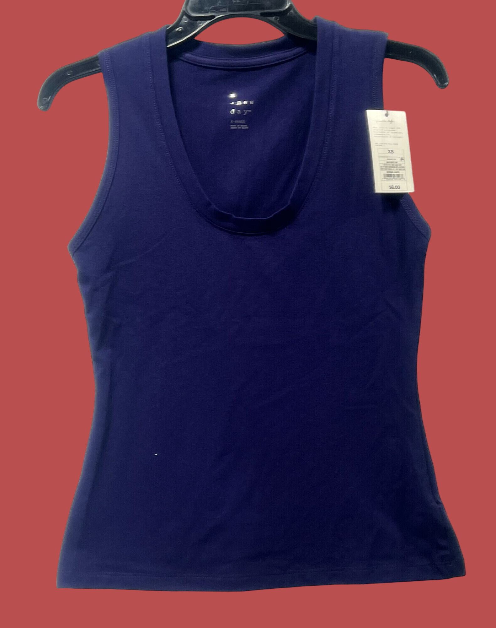 Other A New Day - Women's U-Neck Slim Fit Tank Top - Navy Blue - E Size XS / US 0-2 / IT 36-38 - 3 Thumbnail