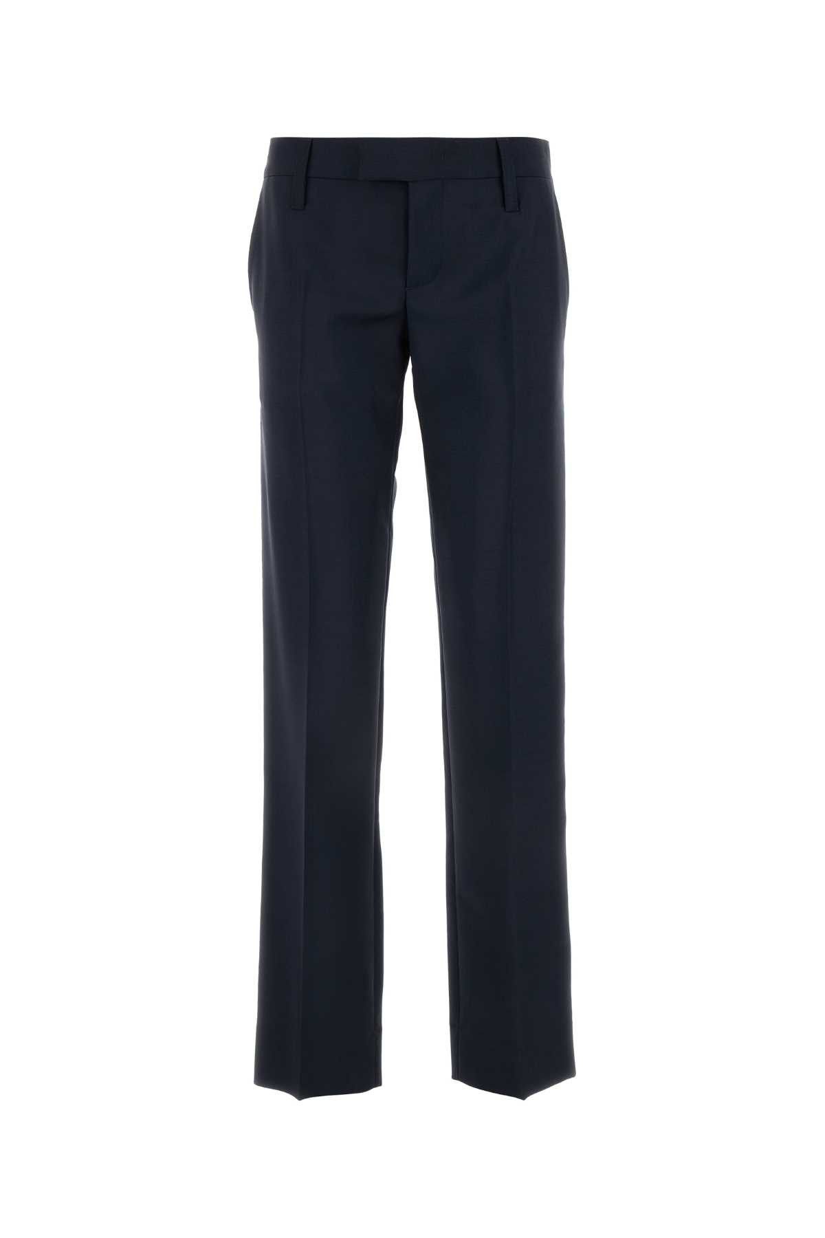image of Miu Miu Dark Blue Mohair Blend Pant, Women's (Size 36)